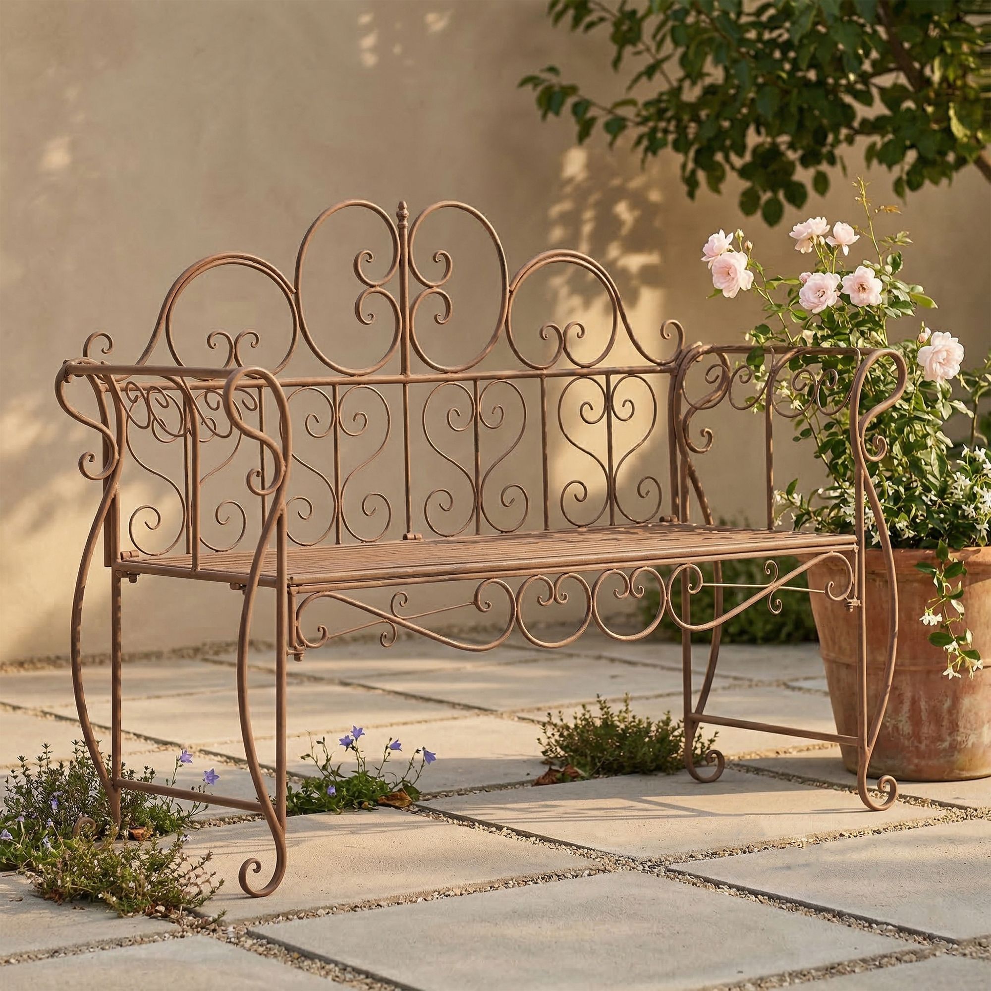 Gartenbank Minna antik braun