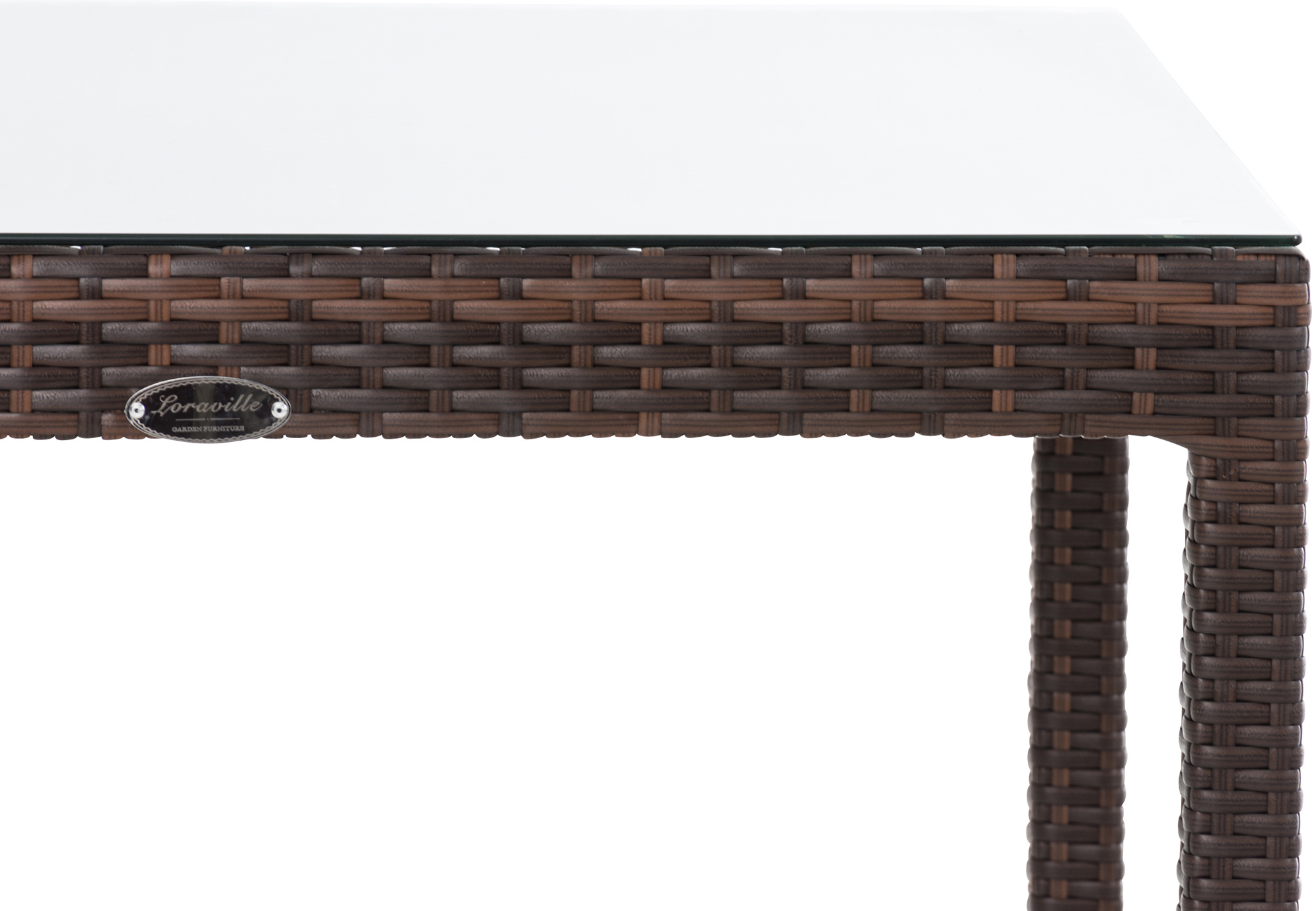 Polyrattan Tisch Alia braun-meliert