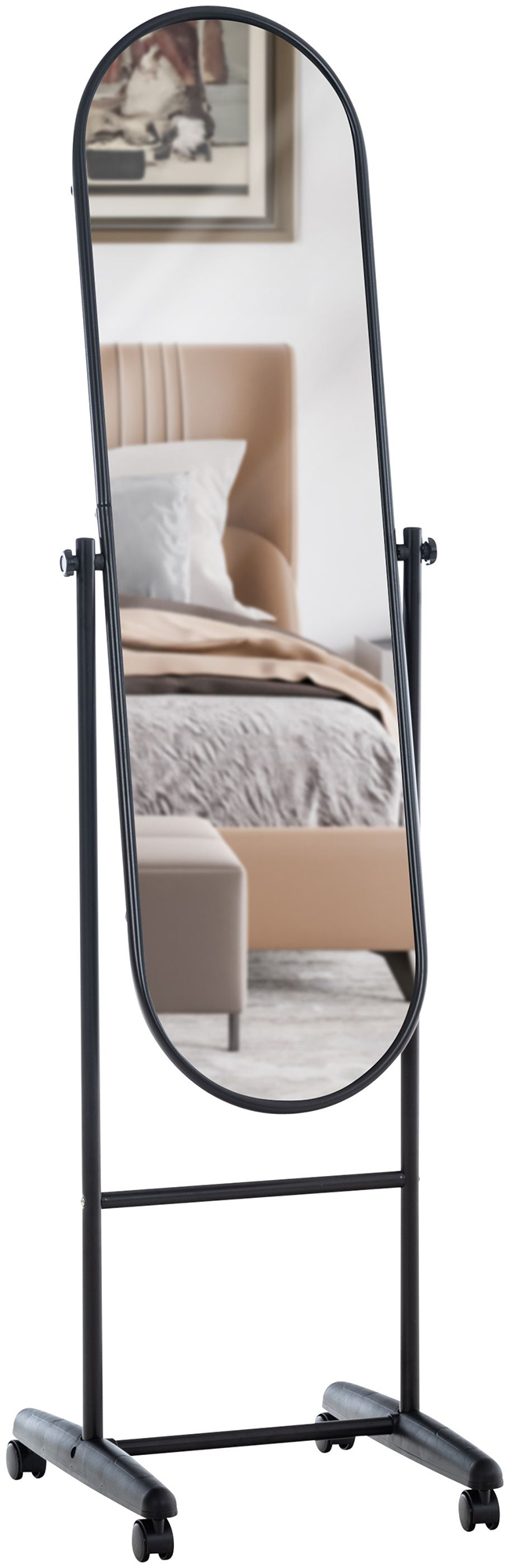 Standspiegel Nane Oval schwarz