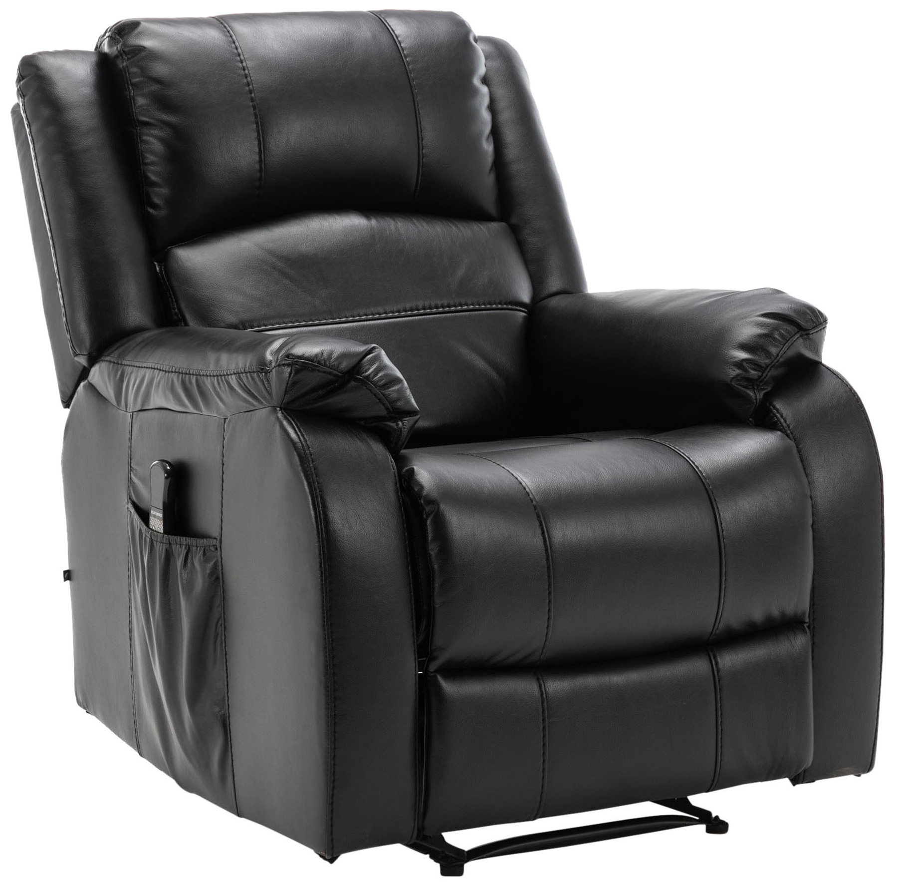 Sessel Kerpen mit Massagefunktion schwarz Echtleder