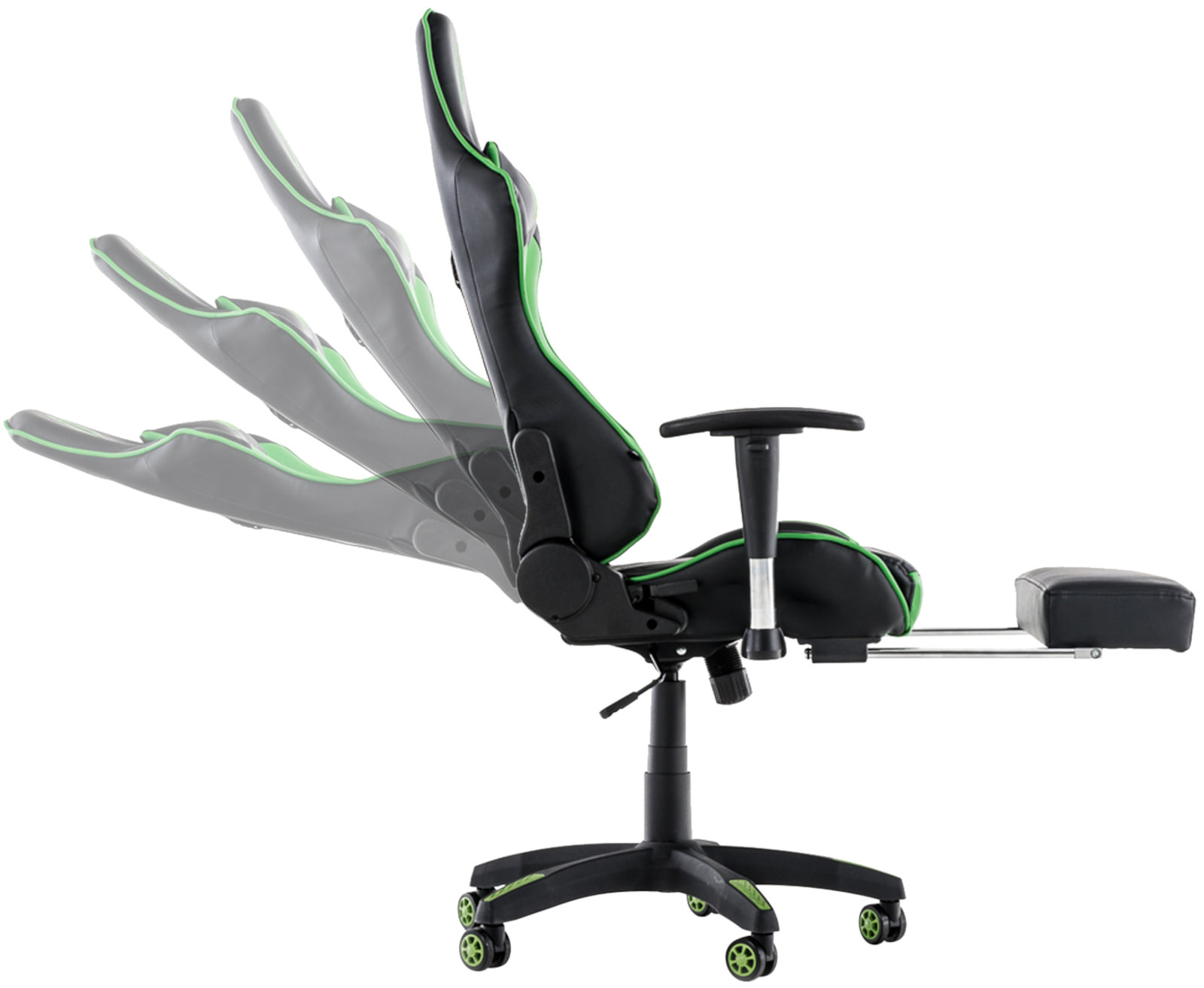 Gaming Bürostuhl Turbo XL mit Fußablage schwarz/grün Kunstleder