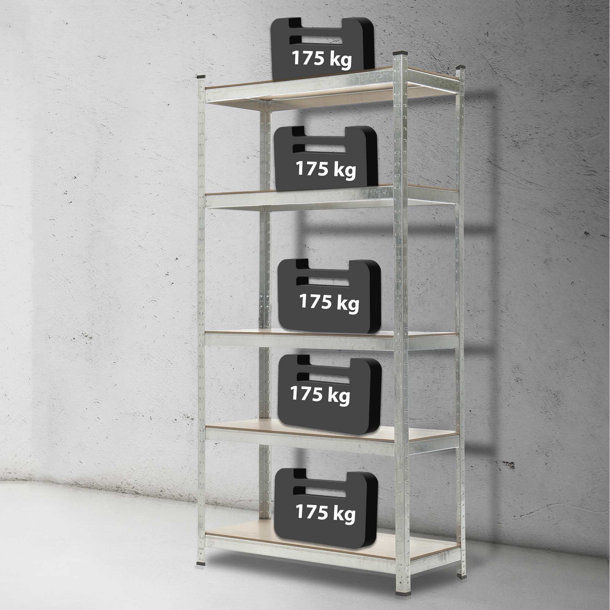 Lagerregal 90x40x180 cm silber 90x40x180 cm