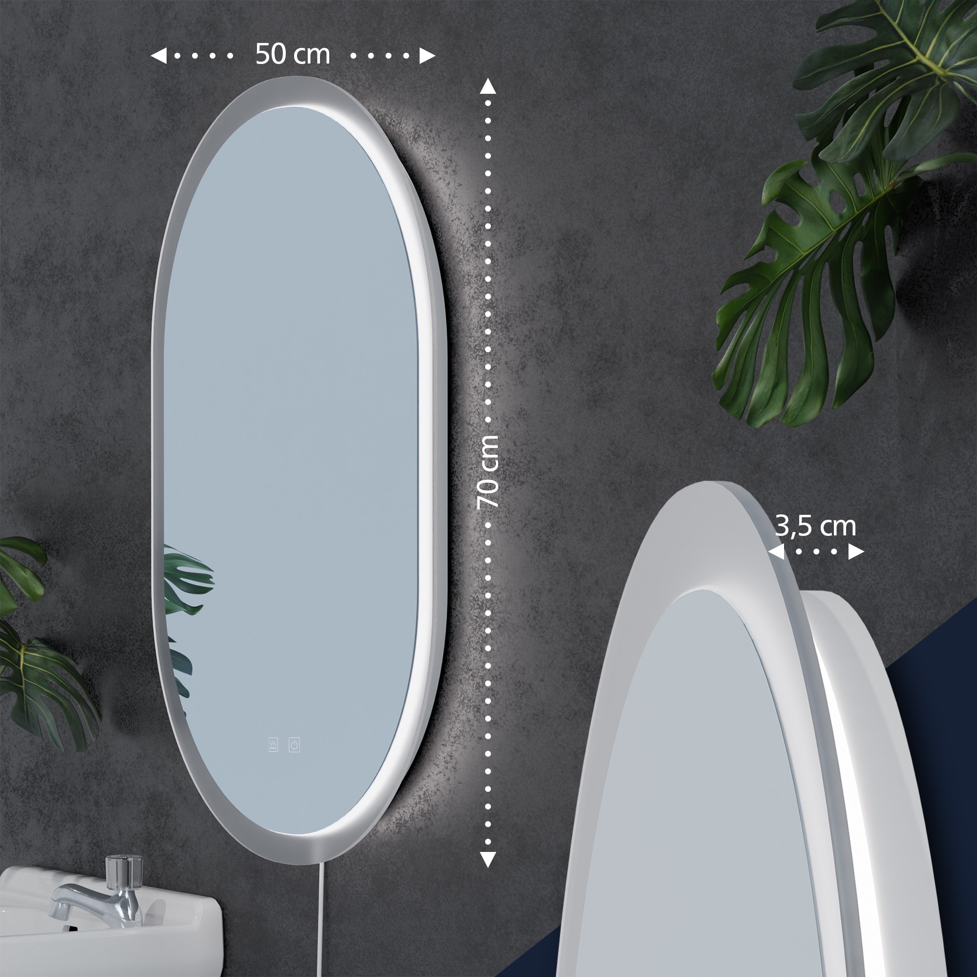 Badspiegel Karishma mit Bluetooth