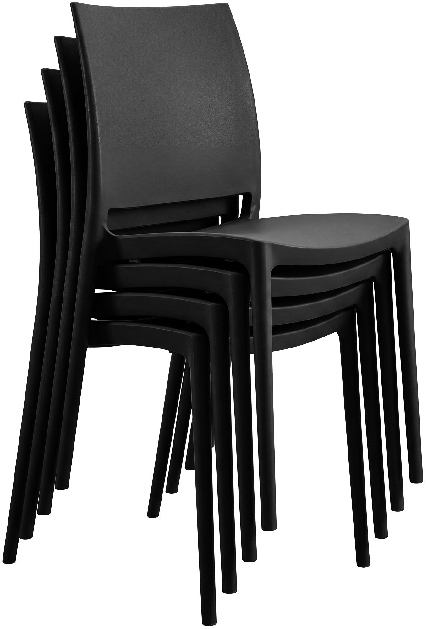 Gartenmöbel-Set Amino mit 4 Stühlen schwarz