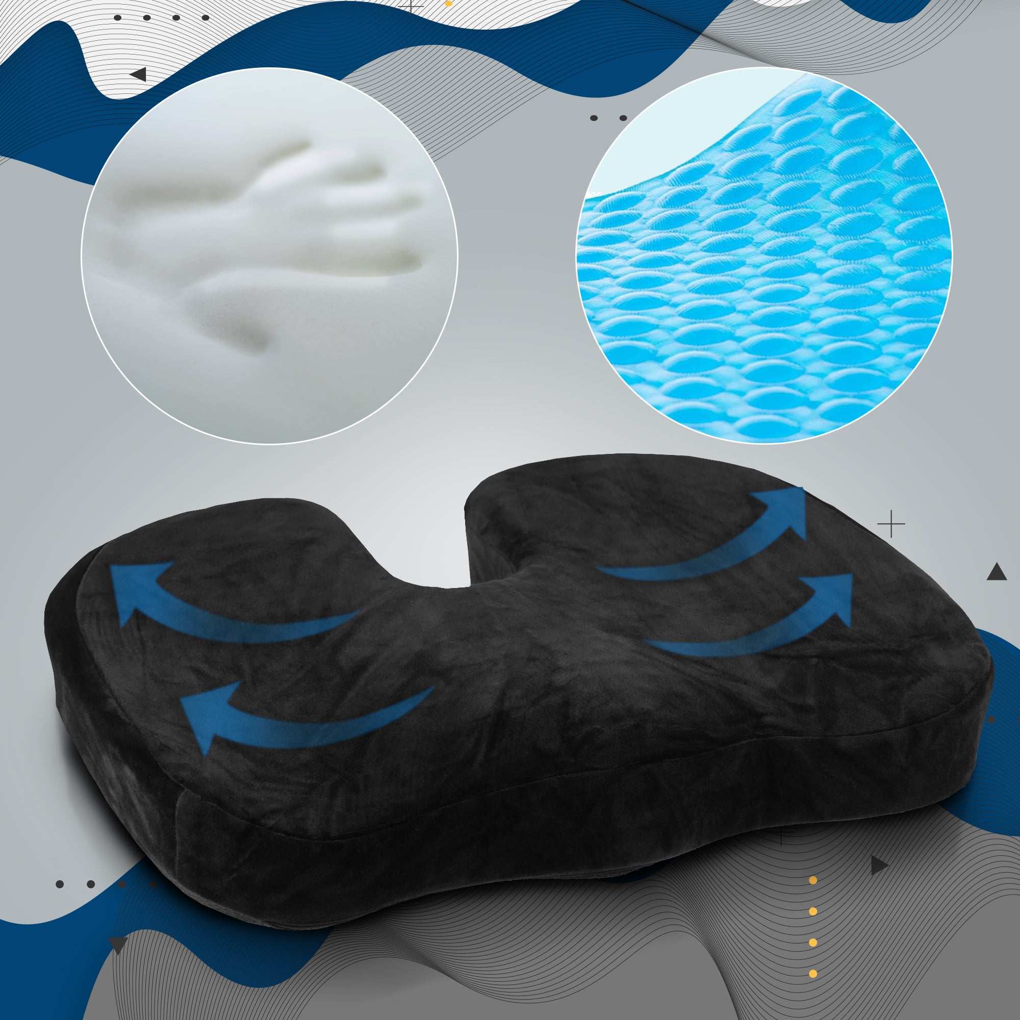 Ergonomisches Sitzkissen schwarz