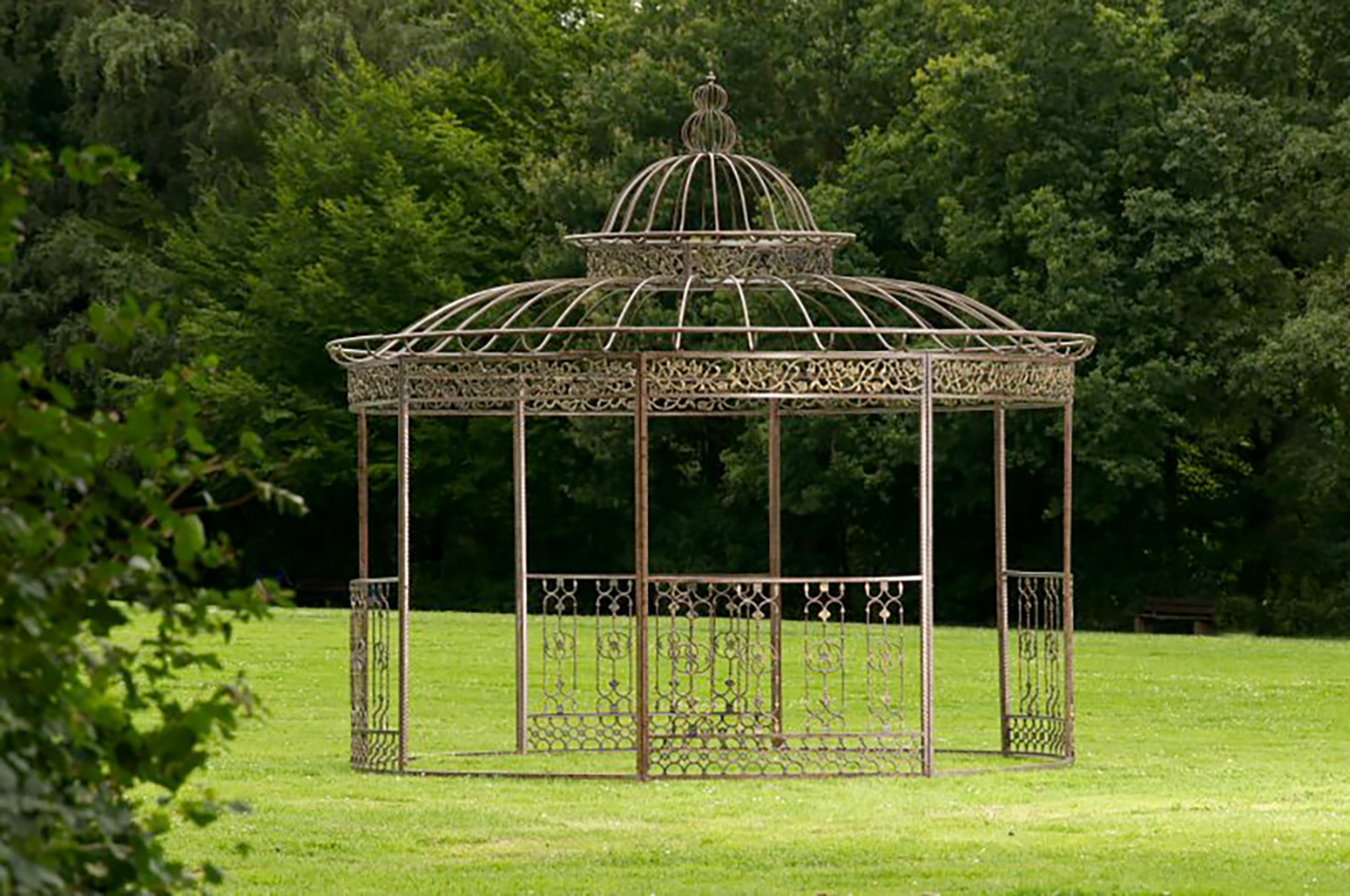 Luxus Pavillon Romantik rund 350 cm bronze