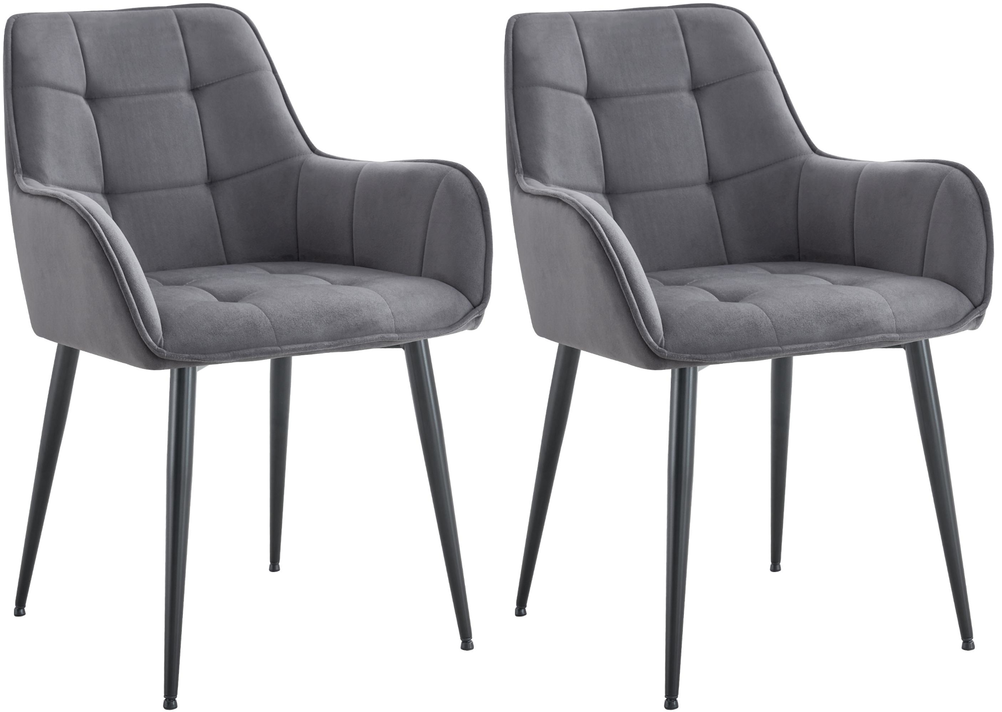 2er Set Esszimmerstuhl Ferndale Samt