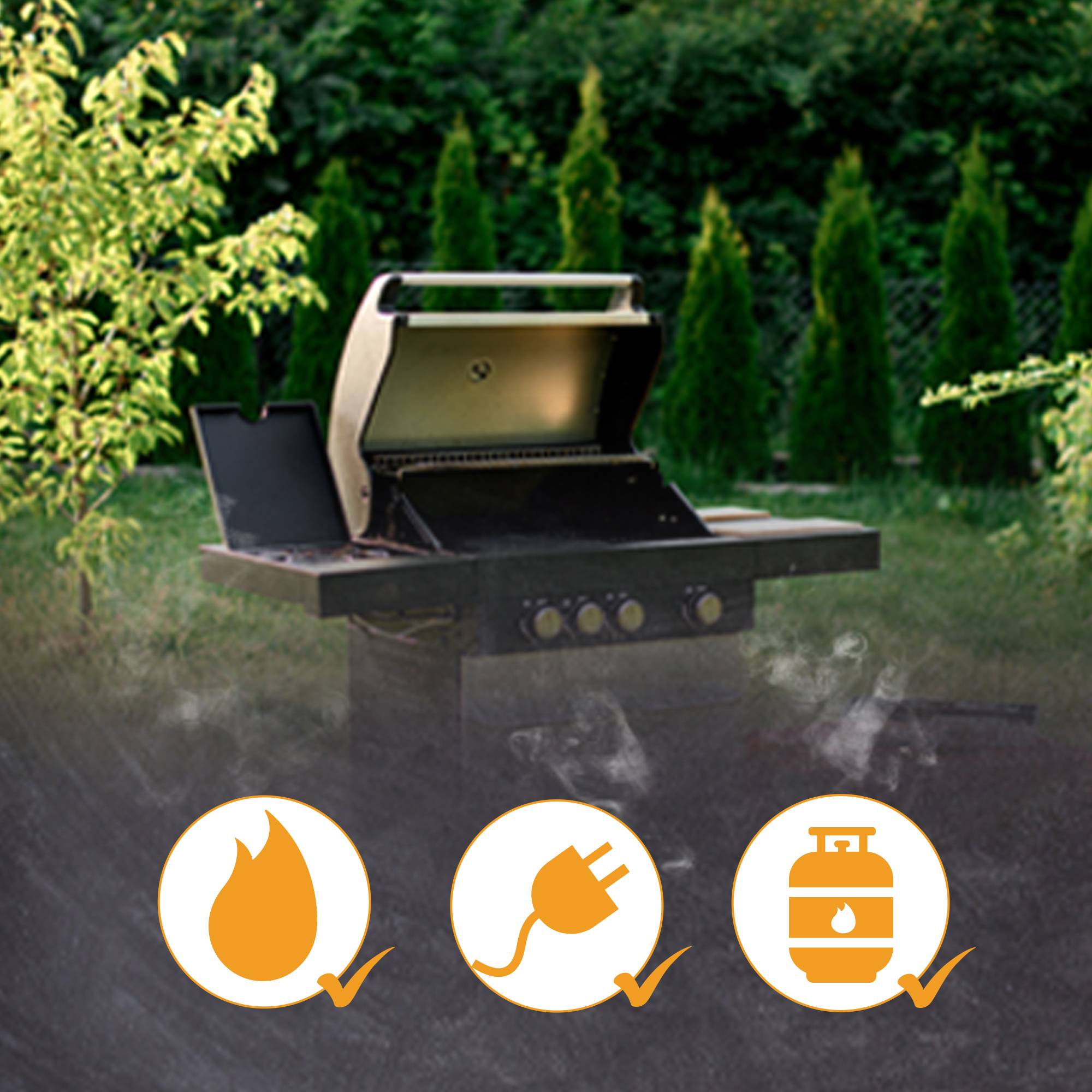 Grillrost Set schwarz 44,5x30,3 cm
