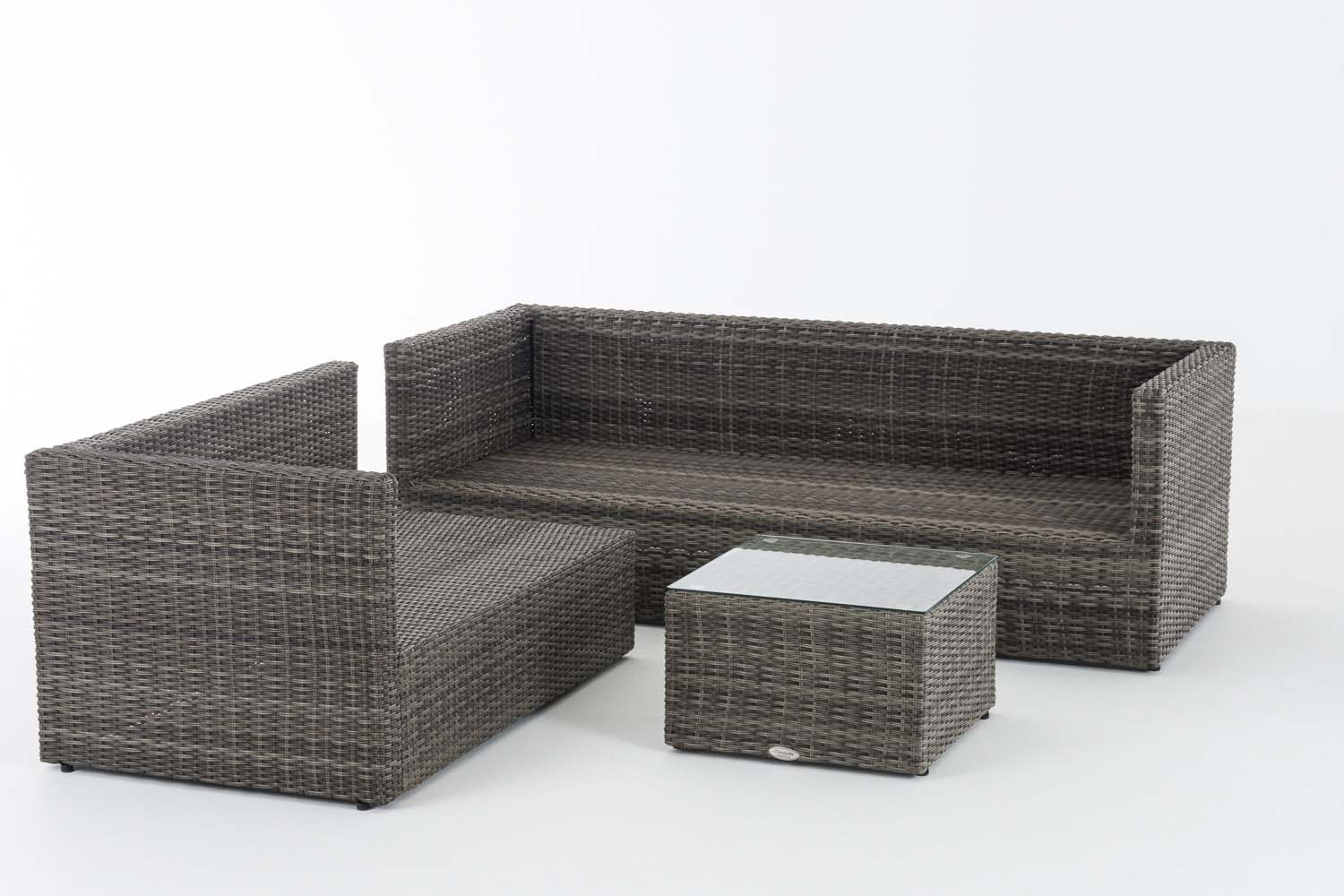 Polyrattan Gartengarnitur Liberi 5mm grau-meliert eisengrau
