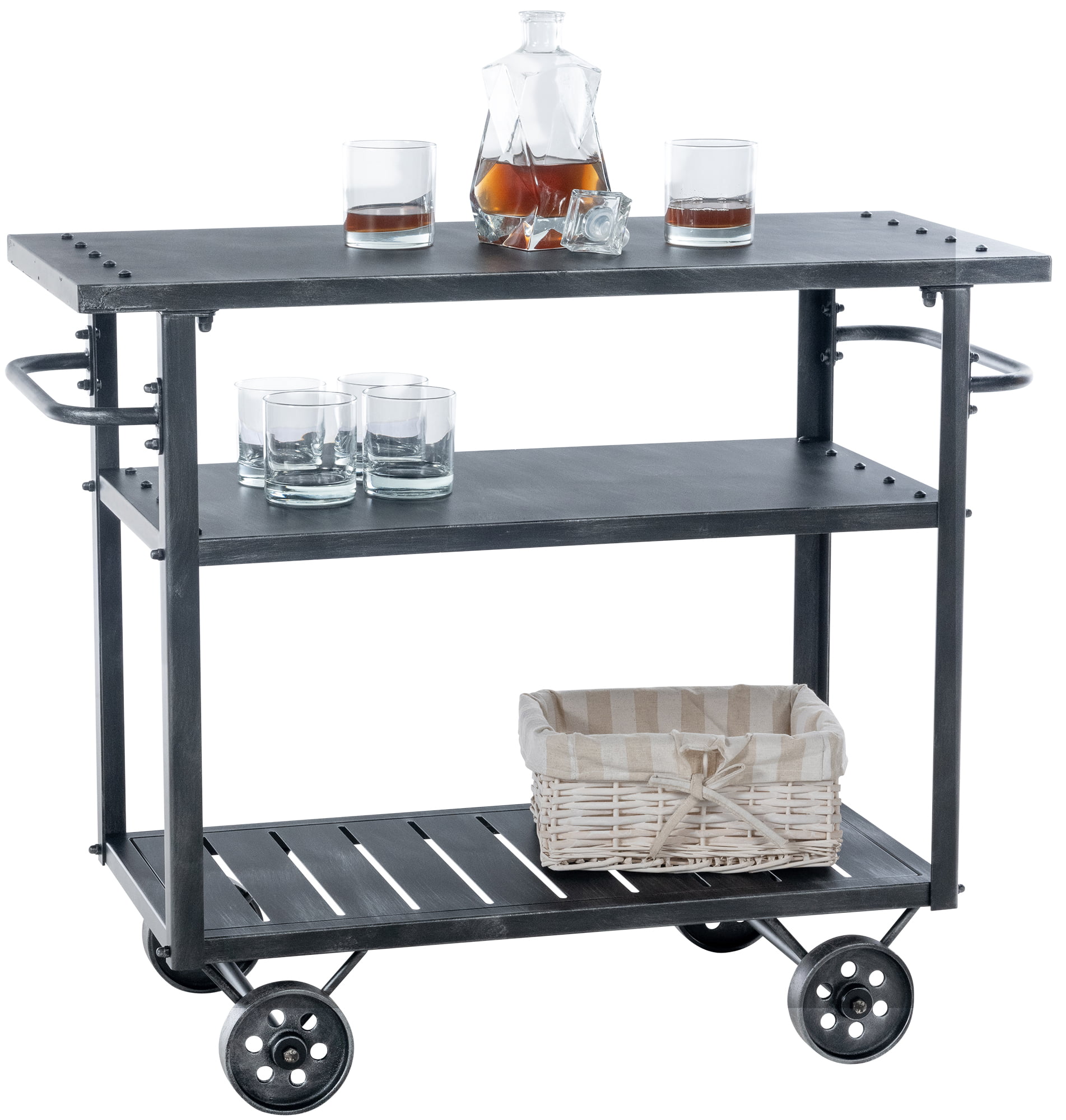 Servierwagen Spring antik silber