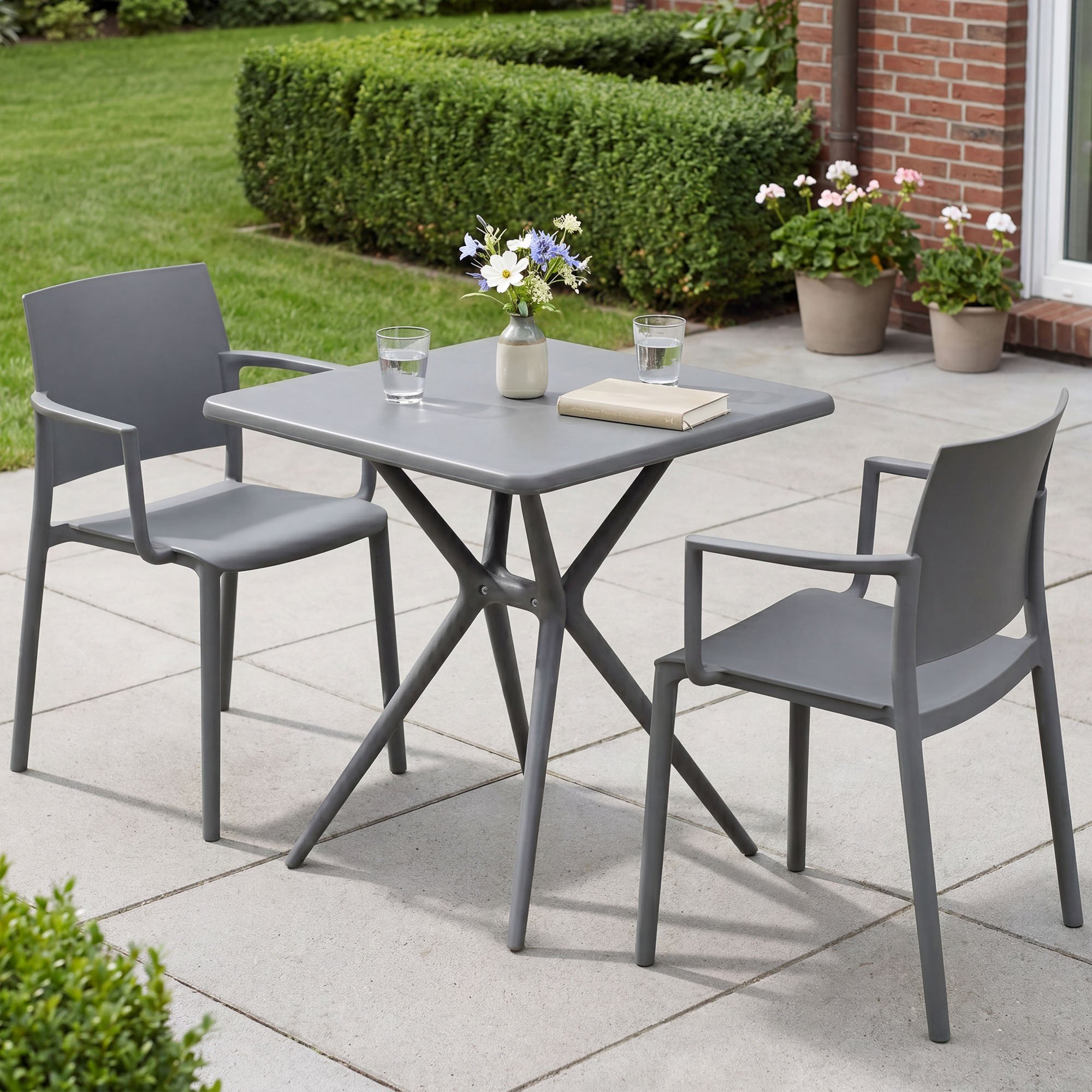 Gartenmöbel-Set Pula dunkelgrau