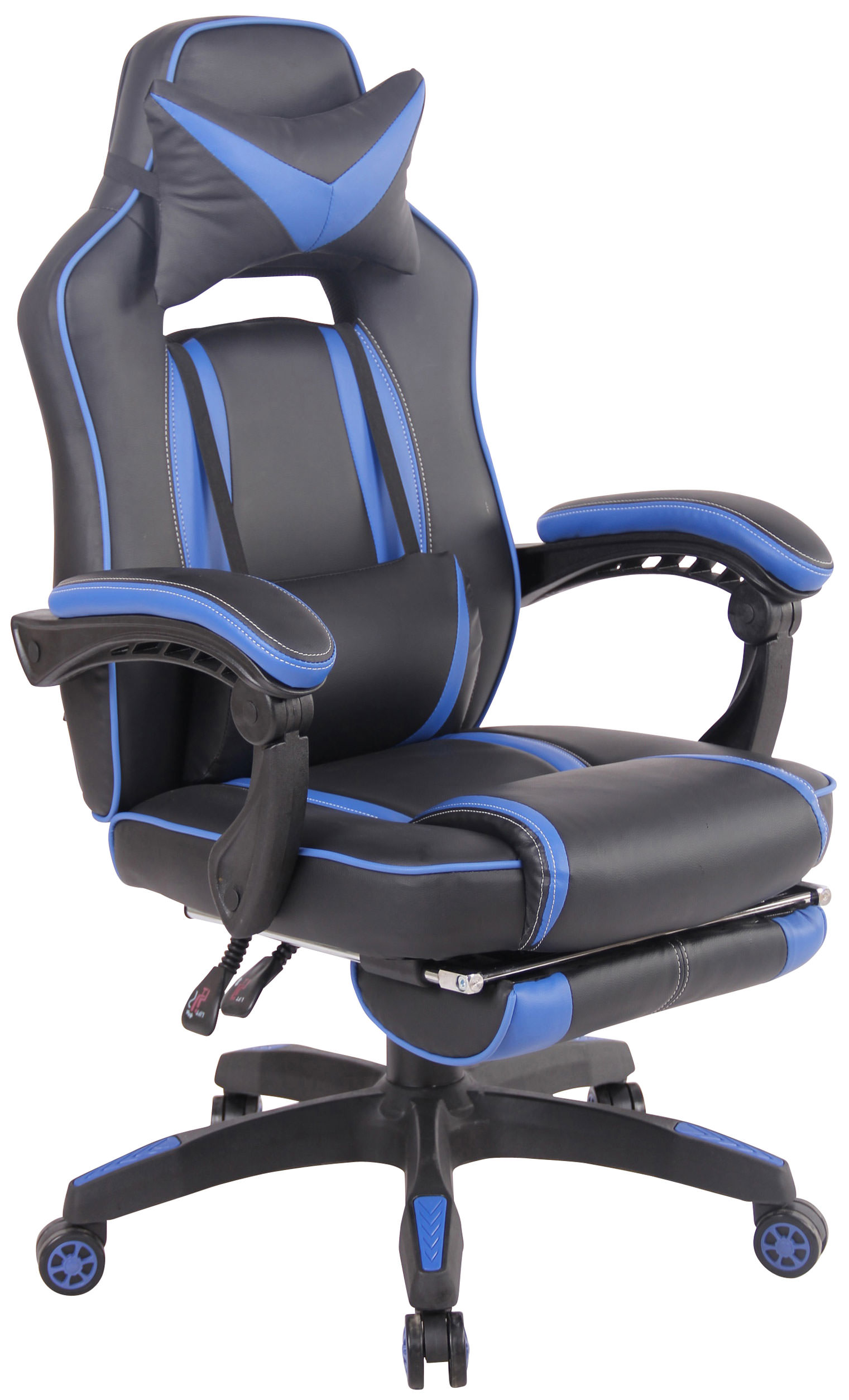Gaming Bürostuhl Heat mit Fußablage schwarz/blau, schwarz/blau
