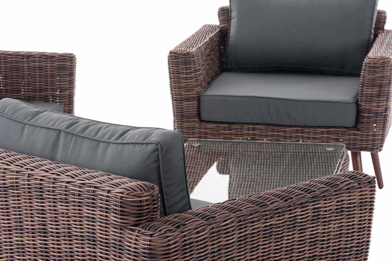 Loungeset Kiruna 5mm Braun-meliert eisengrau 40 cm (Dunkelbraun)