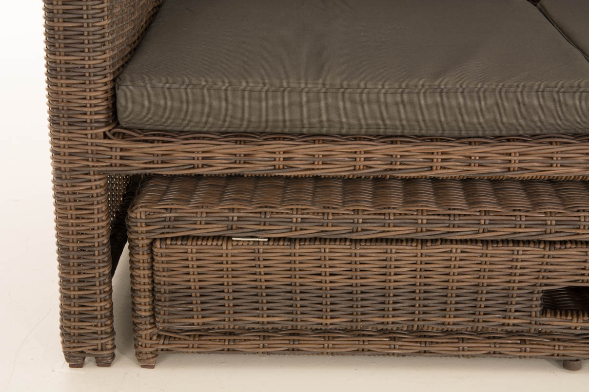 Polyrattan Sofa Ancona 5mm braun-meliert anthrazit