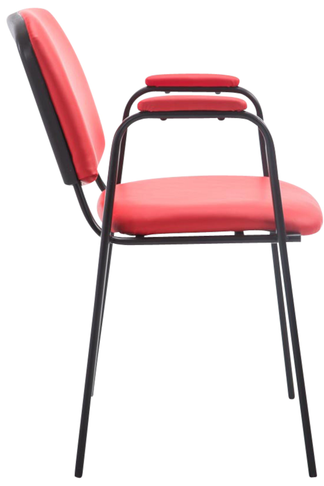 4er Set Besucherstühle Ken Pro Kunstleder rot