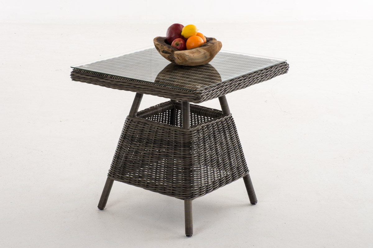 Polyrattan Tisch Santa Lucia 70 x 70 cm grau-meliert