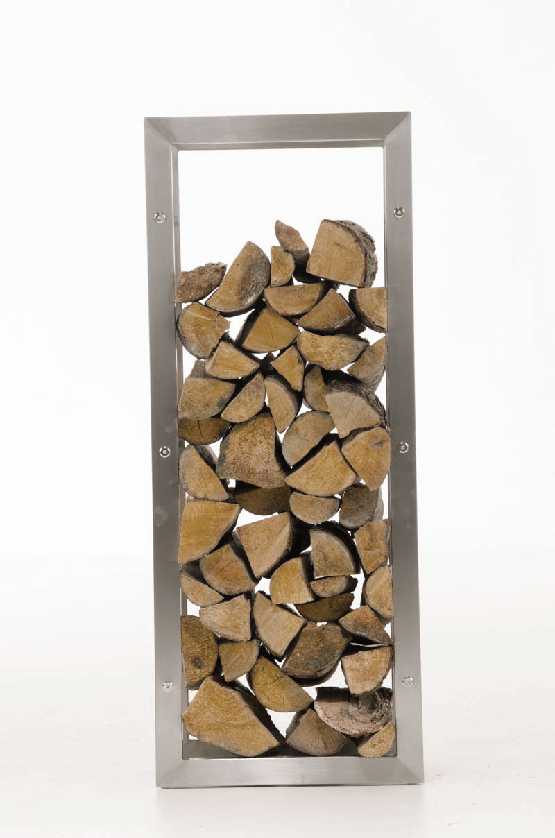 Kaminholzständer Keri Edelstahl 25x60x150 cm