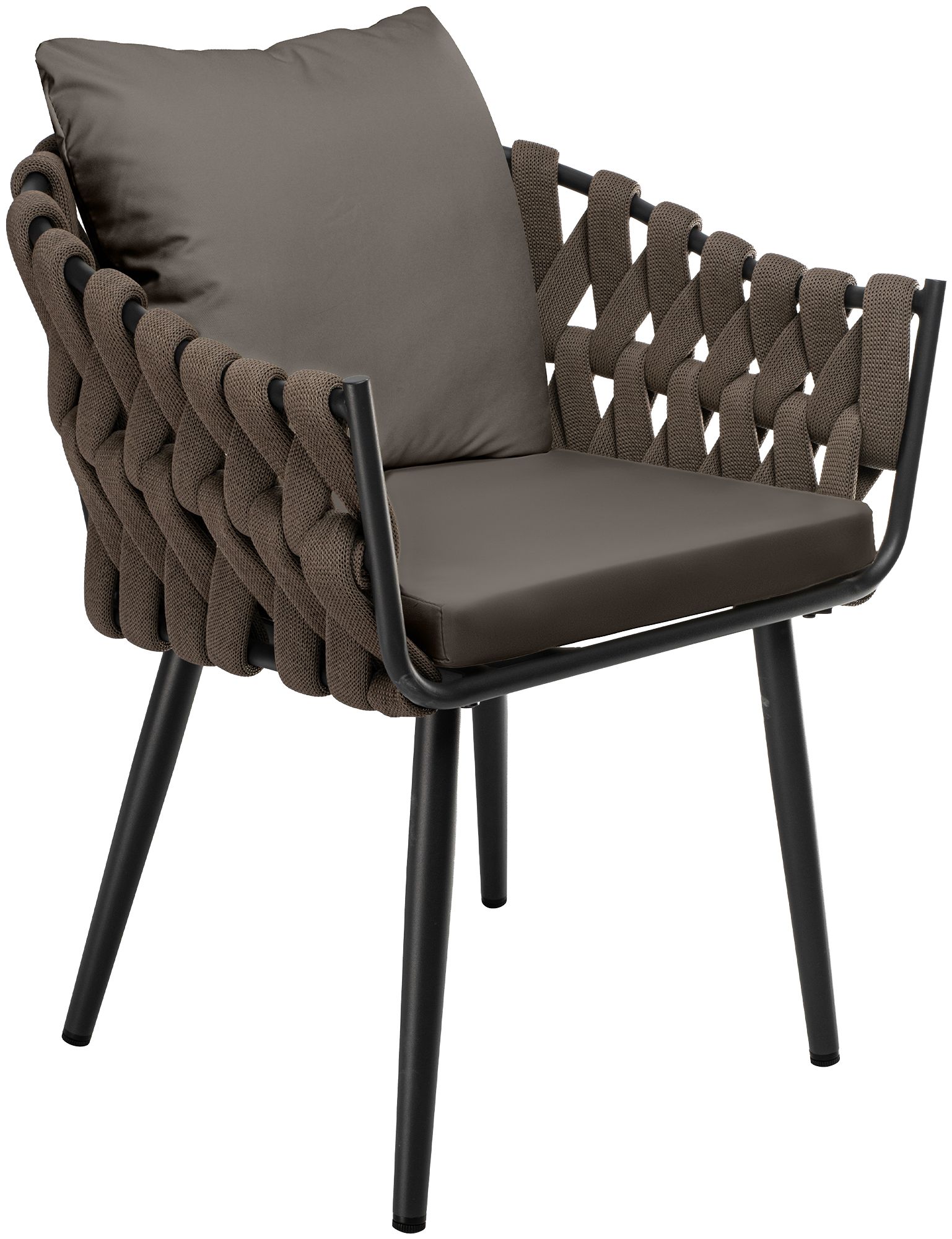 Gartensessel Naxos Taupe mit Sitzkissen grau