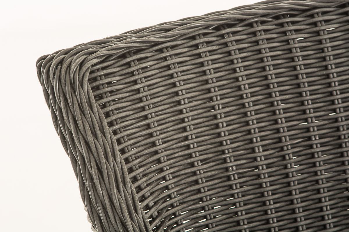 Polyrattan Sessel Sandnes 5mm schwarz eisengrau