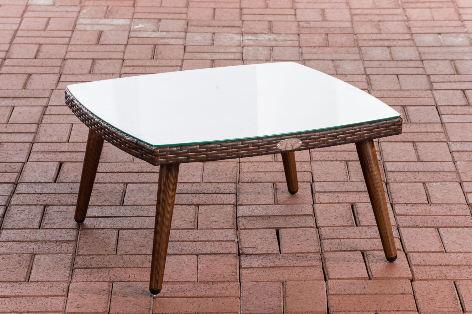 Polyrattan Tisch Ameland braun-meliert 30 cm