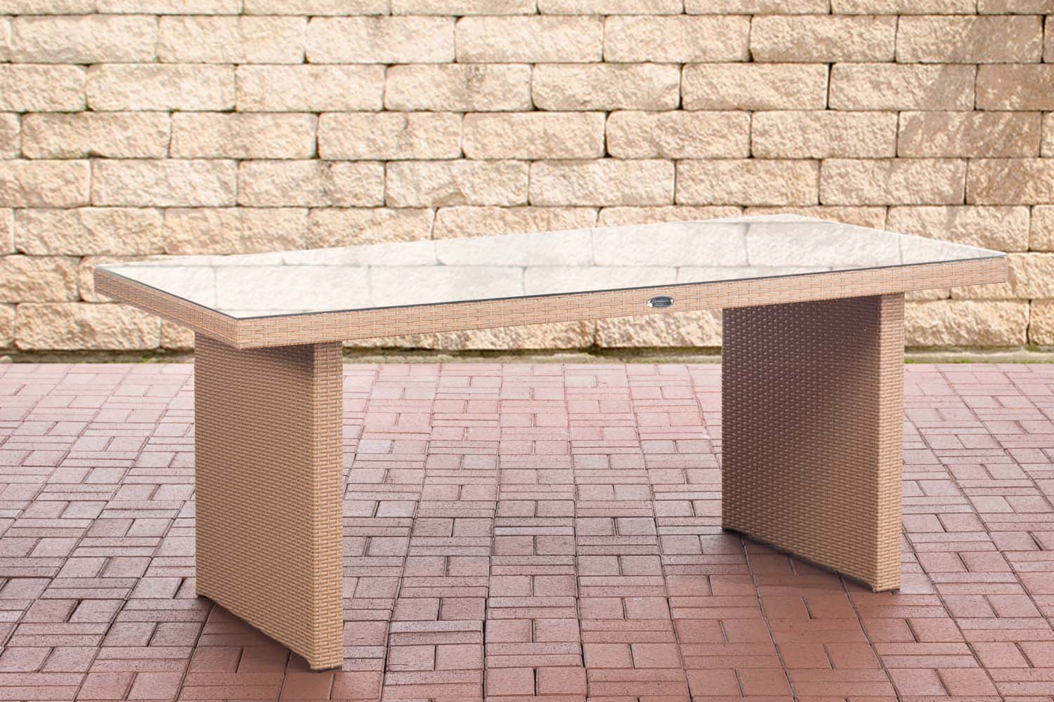 Polyrattan Tisch Avignon sand 180 cm