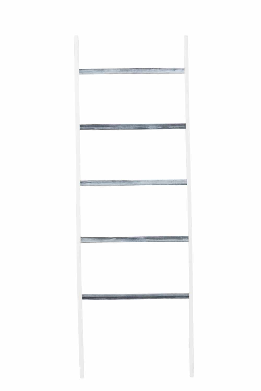 Treppenregal Mariette V2 weiß/grau