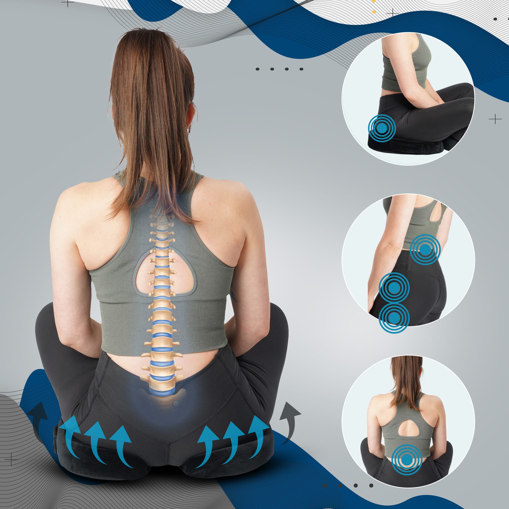 Ergonomisches Sitzkissen schwarz