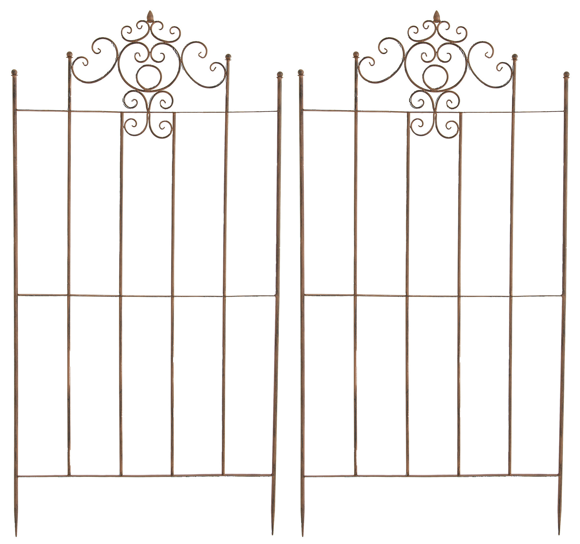 2er Set Rankgitter Paula 170 x 86 cm antik braun