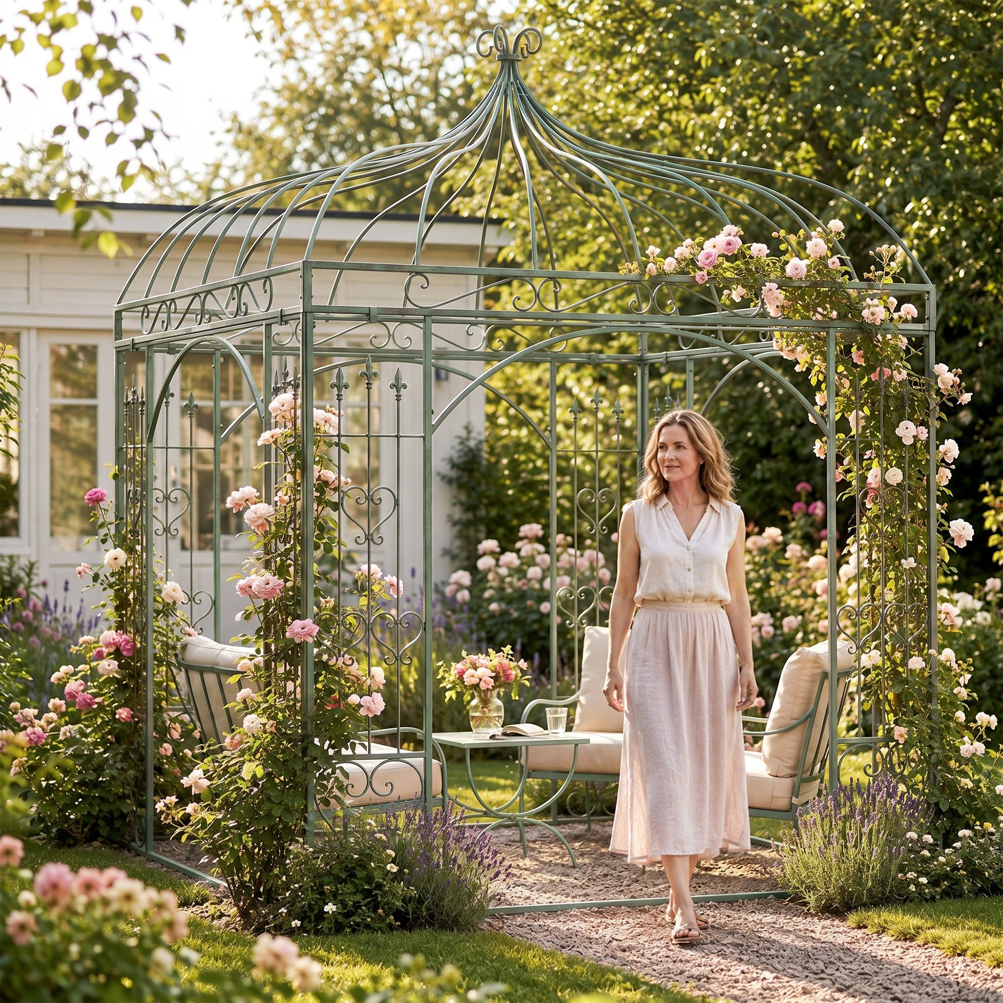 Rosenpavillon Manja antik-grün