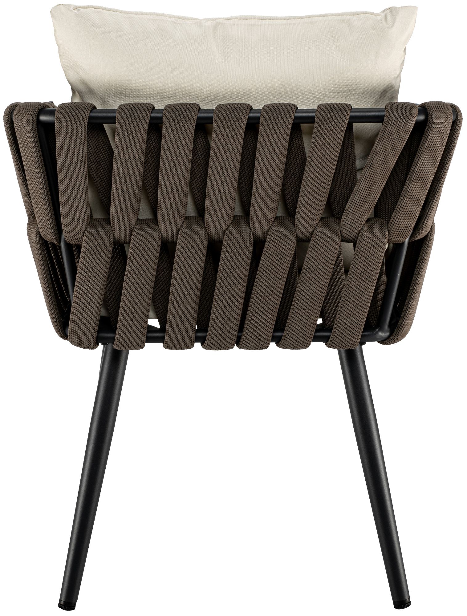 Gartenstuhl Lombardia Taupe mit Sitzkissen creme