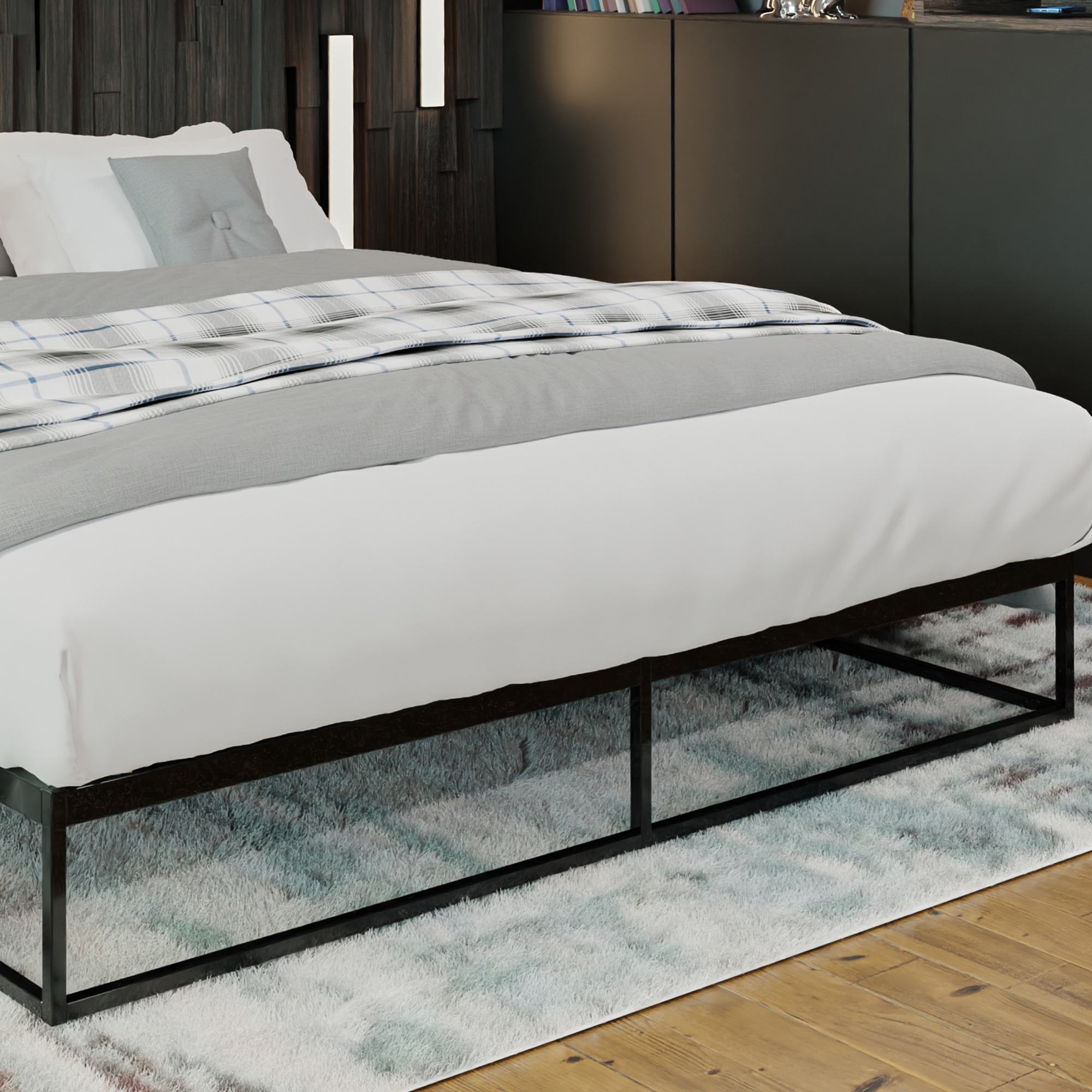 Metallbett Scala schwarz 200x180x25 cm