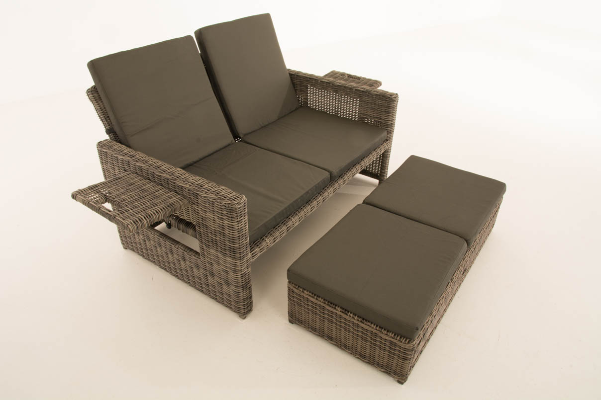 Polyrattan Sofa Ancona 5mm grau-meliert anthrazit