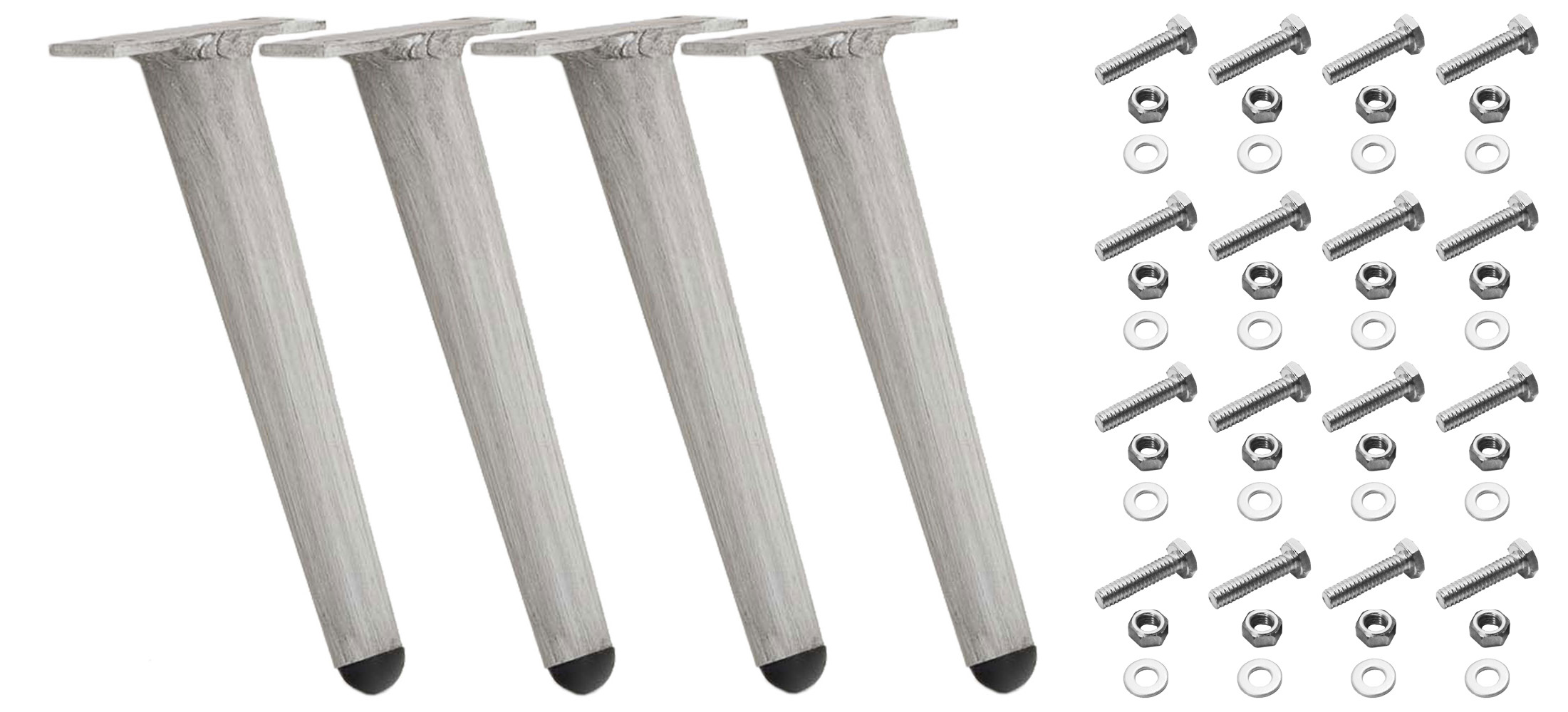 4er Set Möbelfüße hellgrau 21 cm