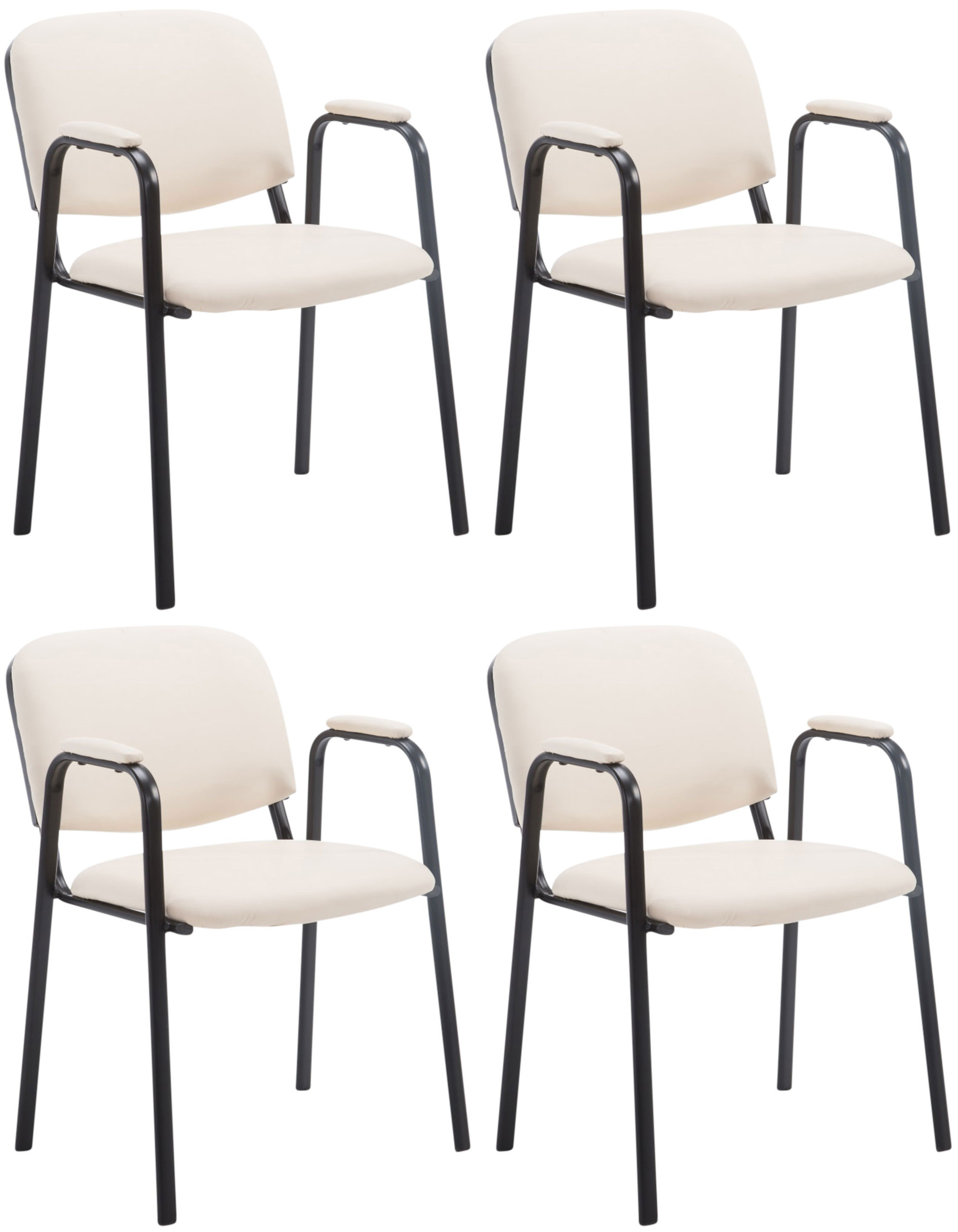4er Set Stapelstühle Ken Pro Kunstleder