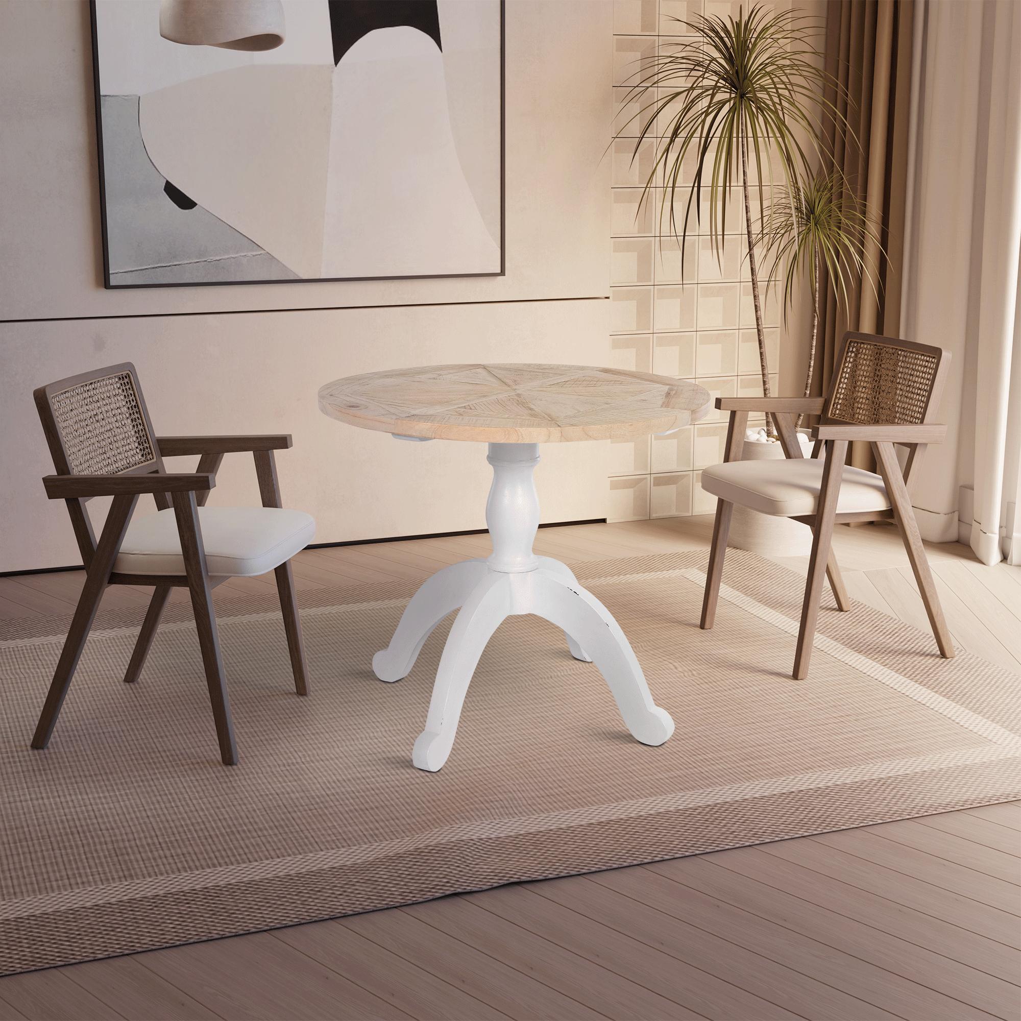 Esstisch Roswell 90 cm natura/weiß