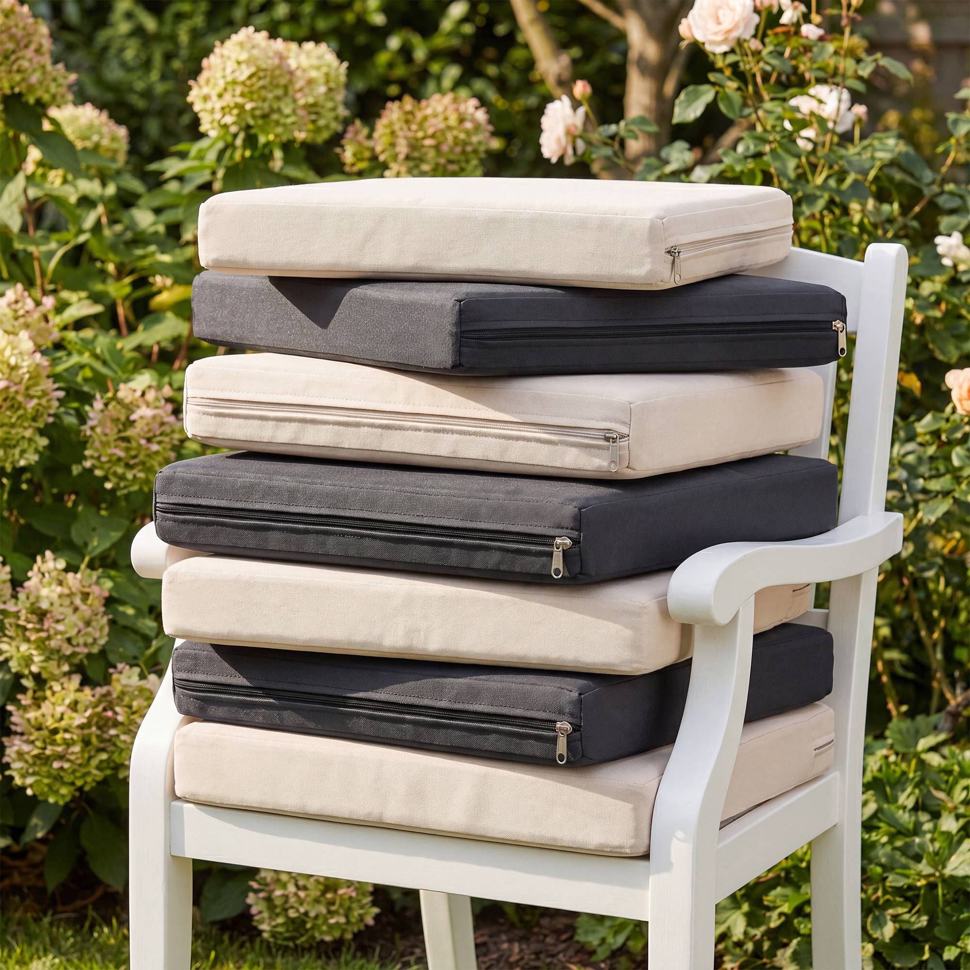 Sitzkissen für Gartenstuhl Lotta creme