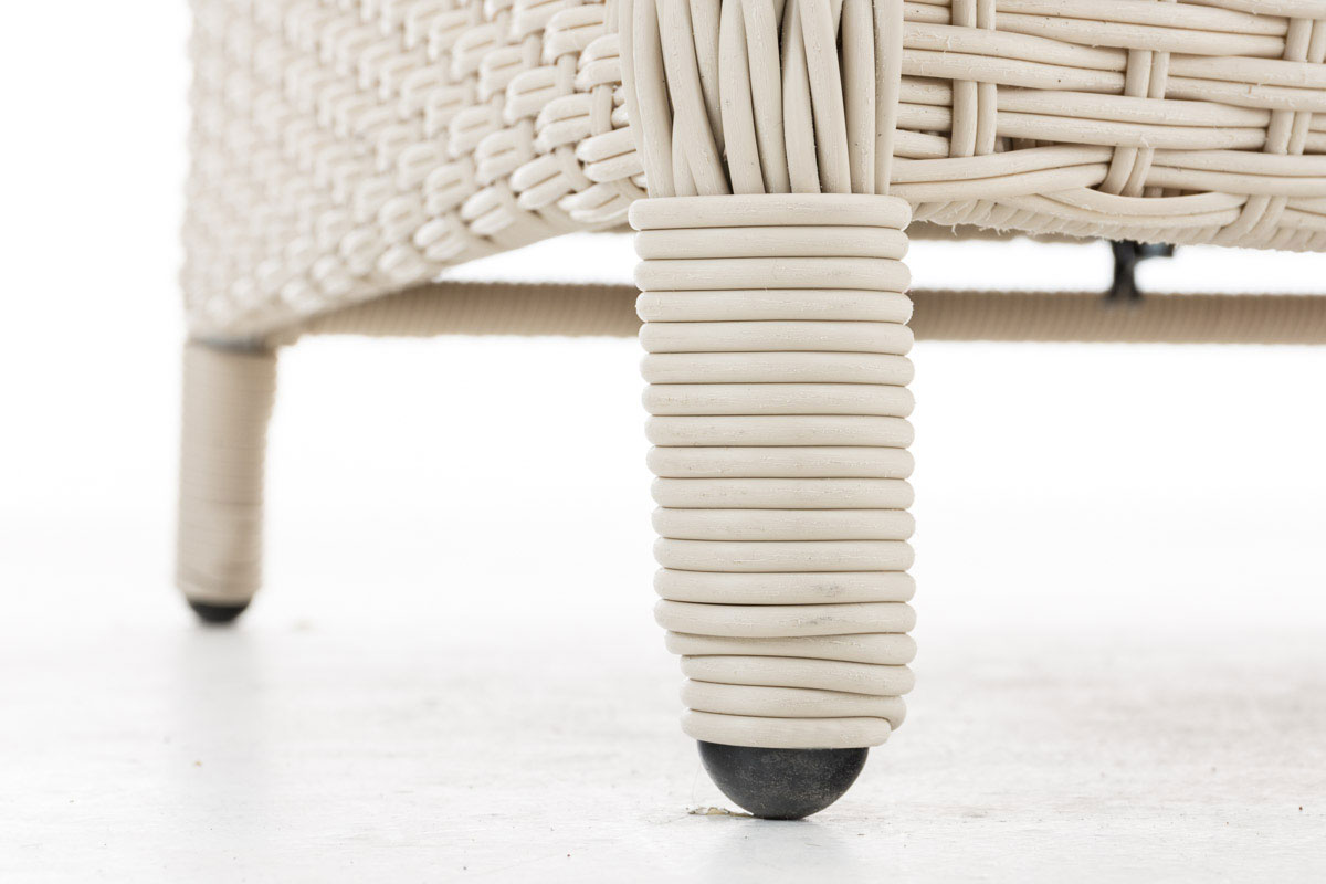 Polyrattan Verstellbarer Sessel Breno inkl. Fußhocker perlweiß eisengrau