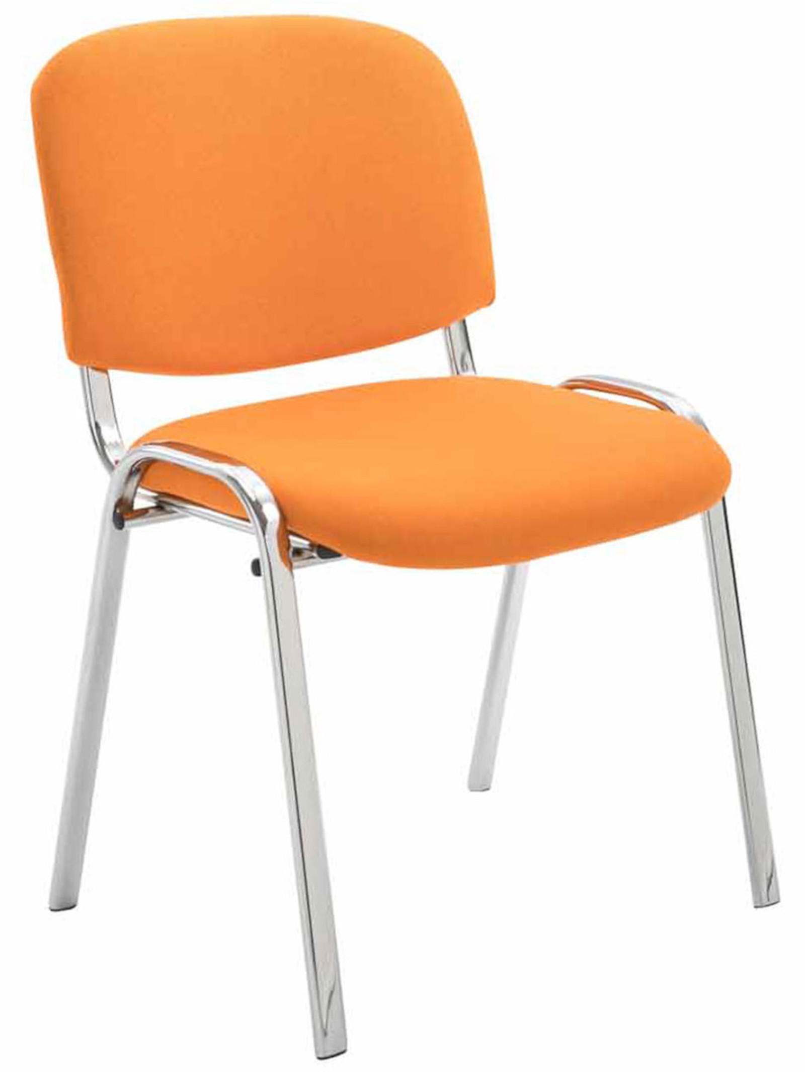 4er Set Stühle Ken Chrom Stoff orange