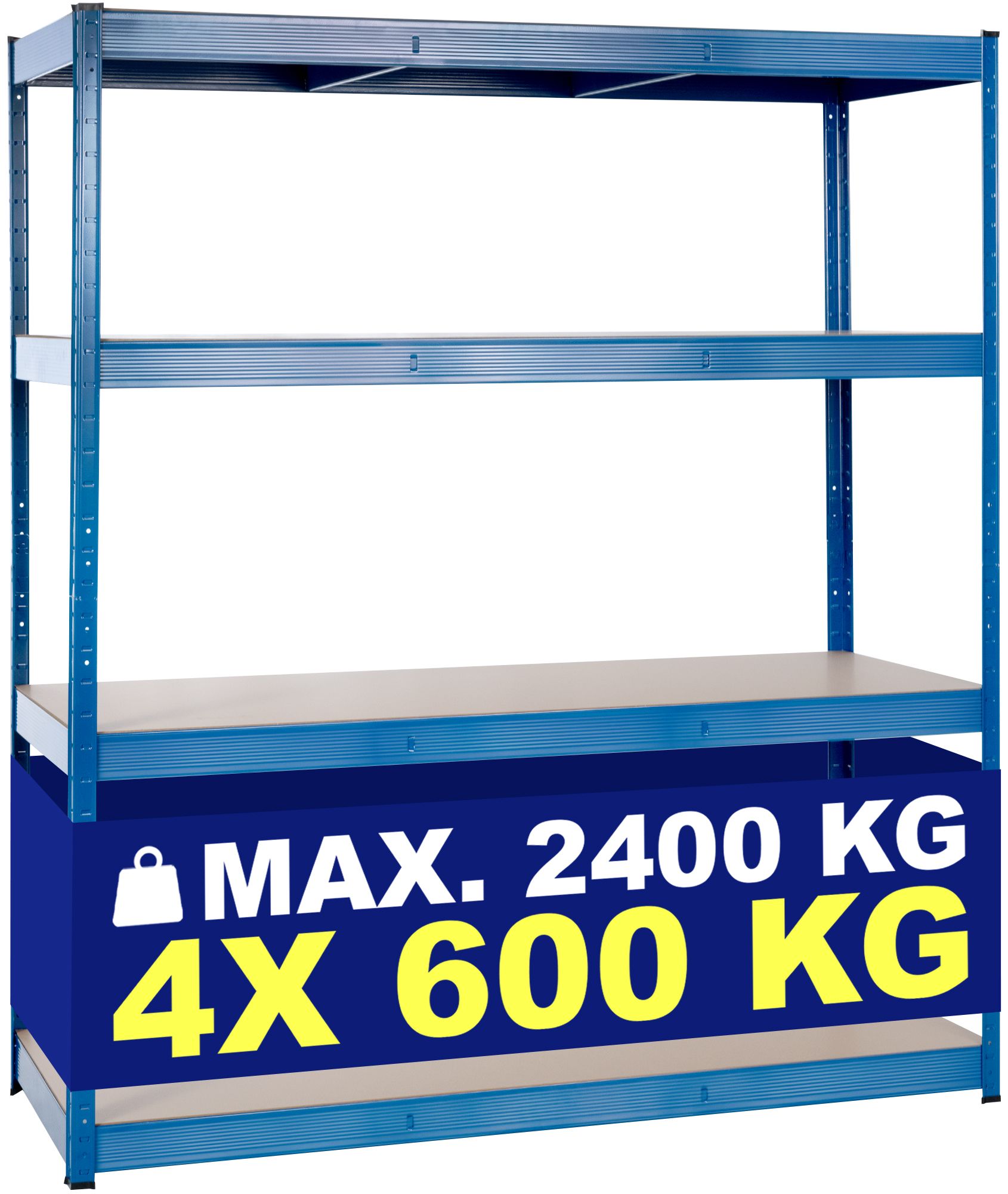 Schwerlastregal 160 x 60 x 180 cm blau