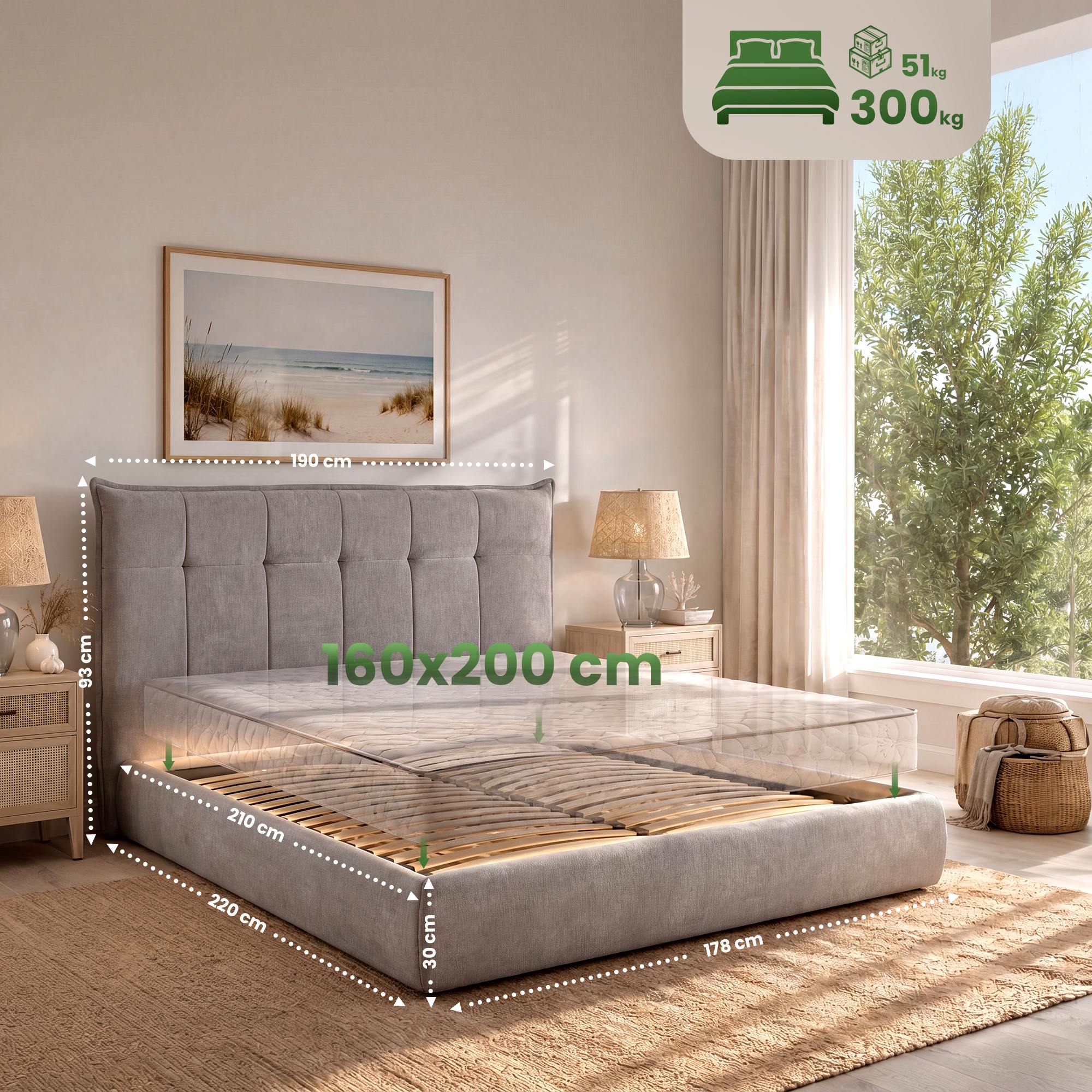 Bett Mirka 160 x 200 cm grau