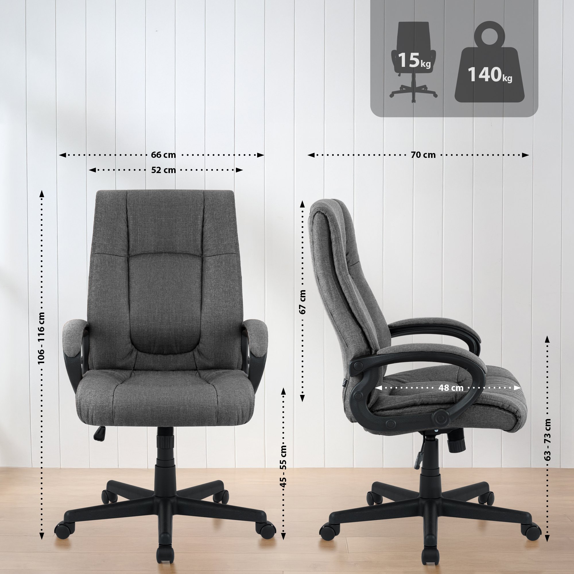 Bürostuhl XL Sparta Stoff