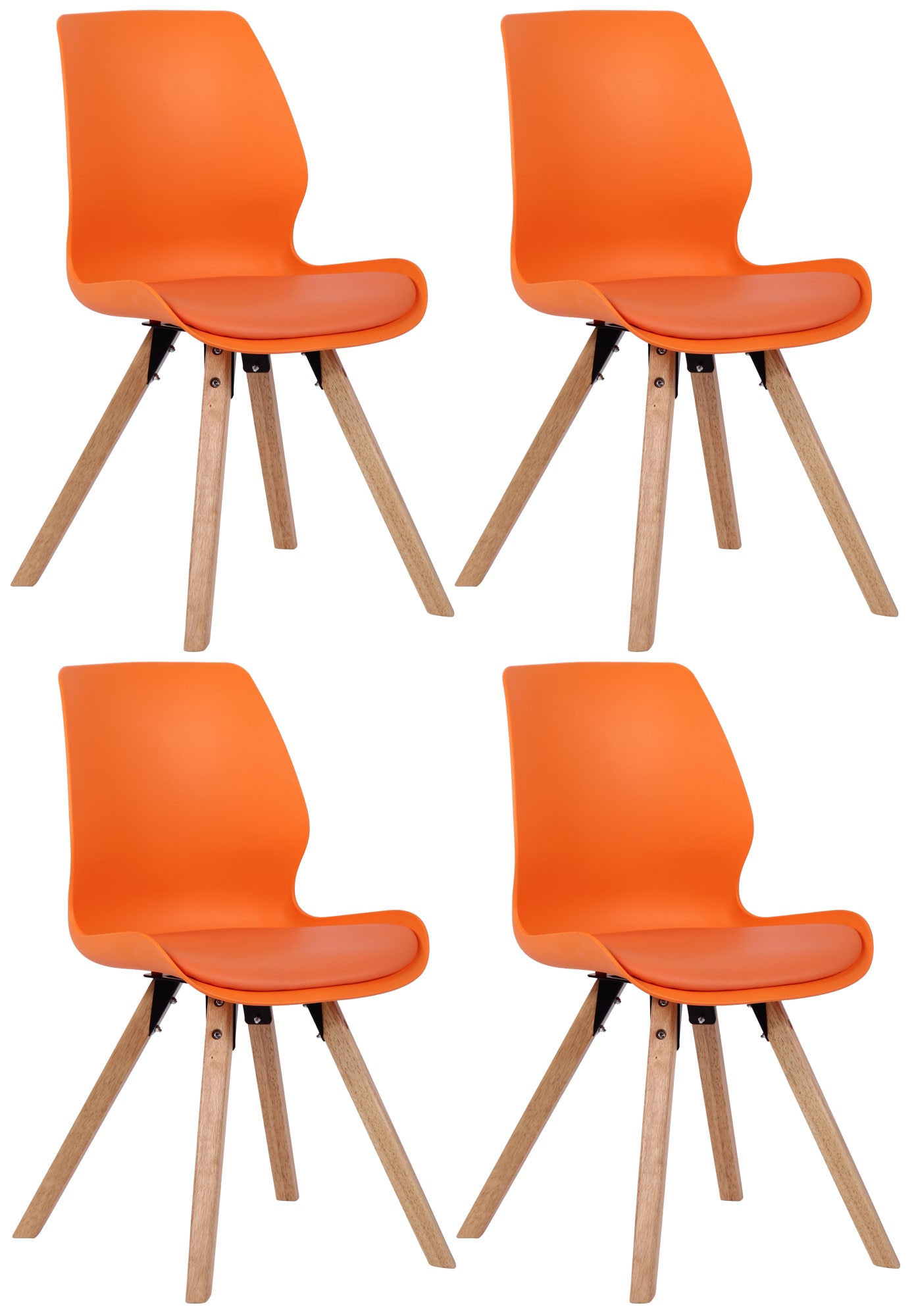 4er Set Stuhl Luna orange Kunststoff | orange | Kunststoff | 322301