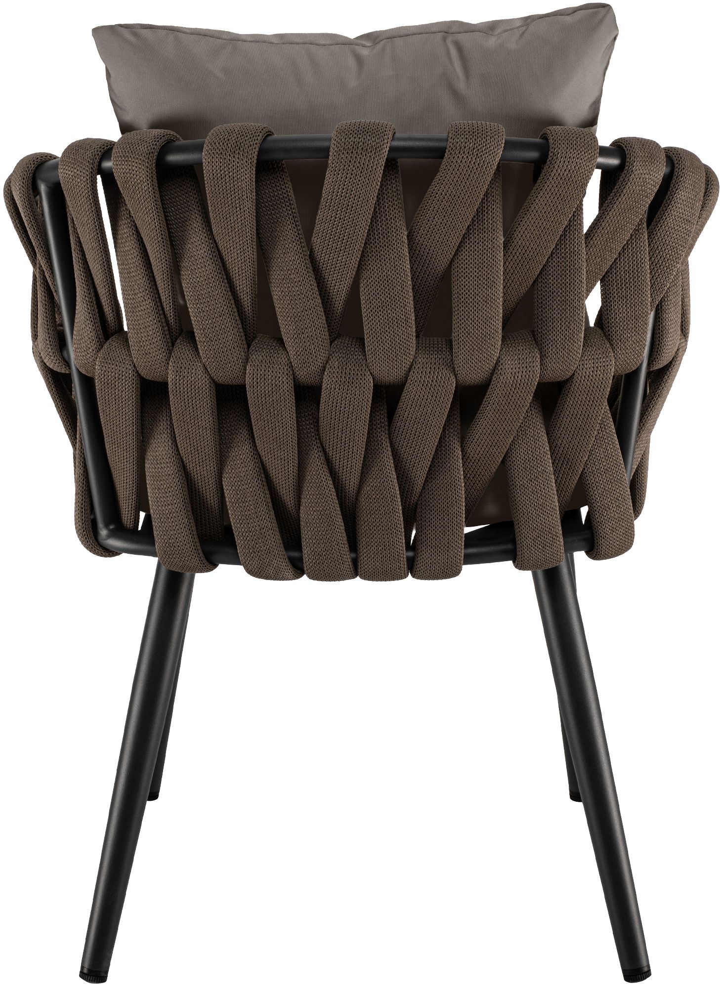 Gartensessel Naxos Taupe mit Sitzkissen grau