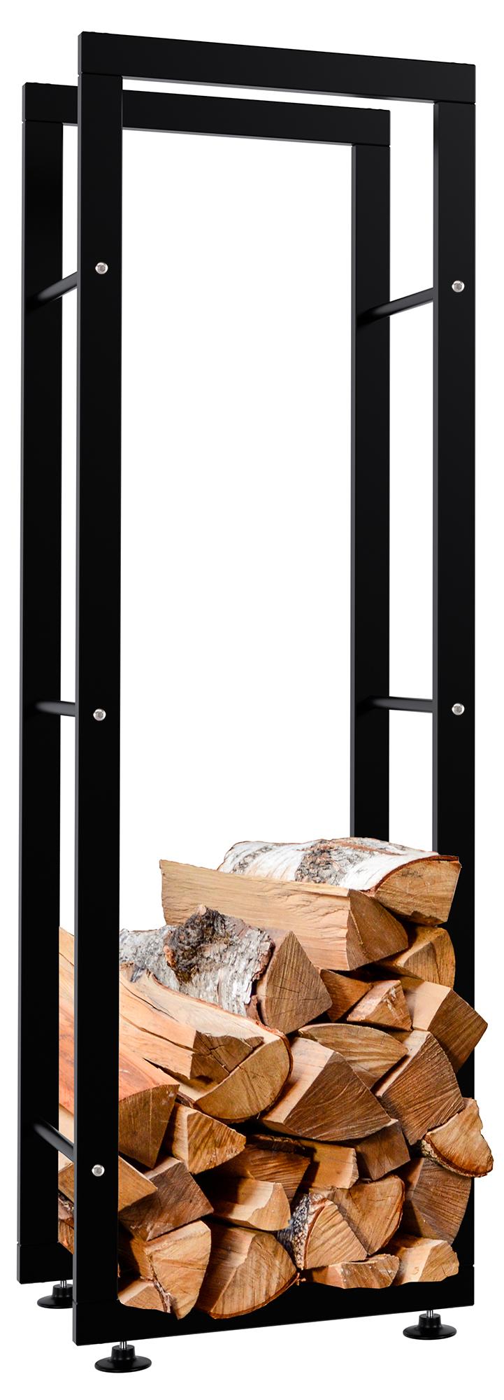 Kaminholzständer Keri V2 schwarz 25x40x125 cm