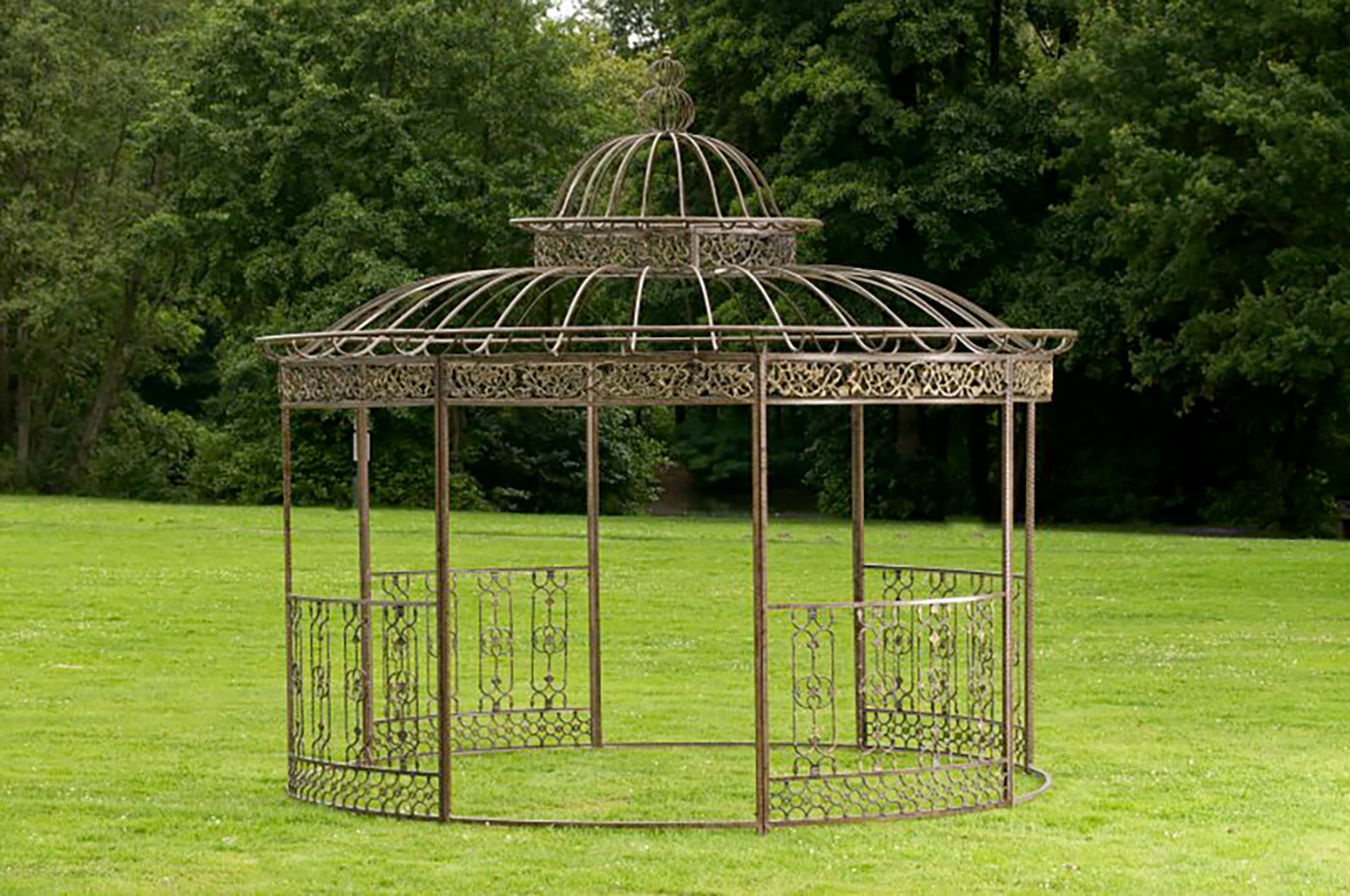 Luxus Pavillon Romantik rund 350 cm bronze