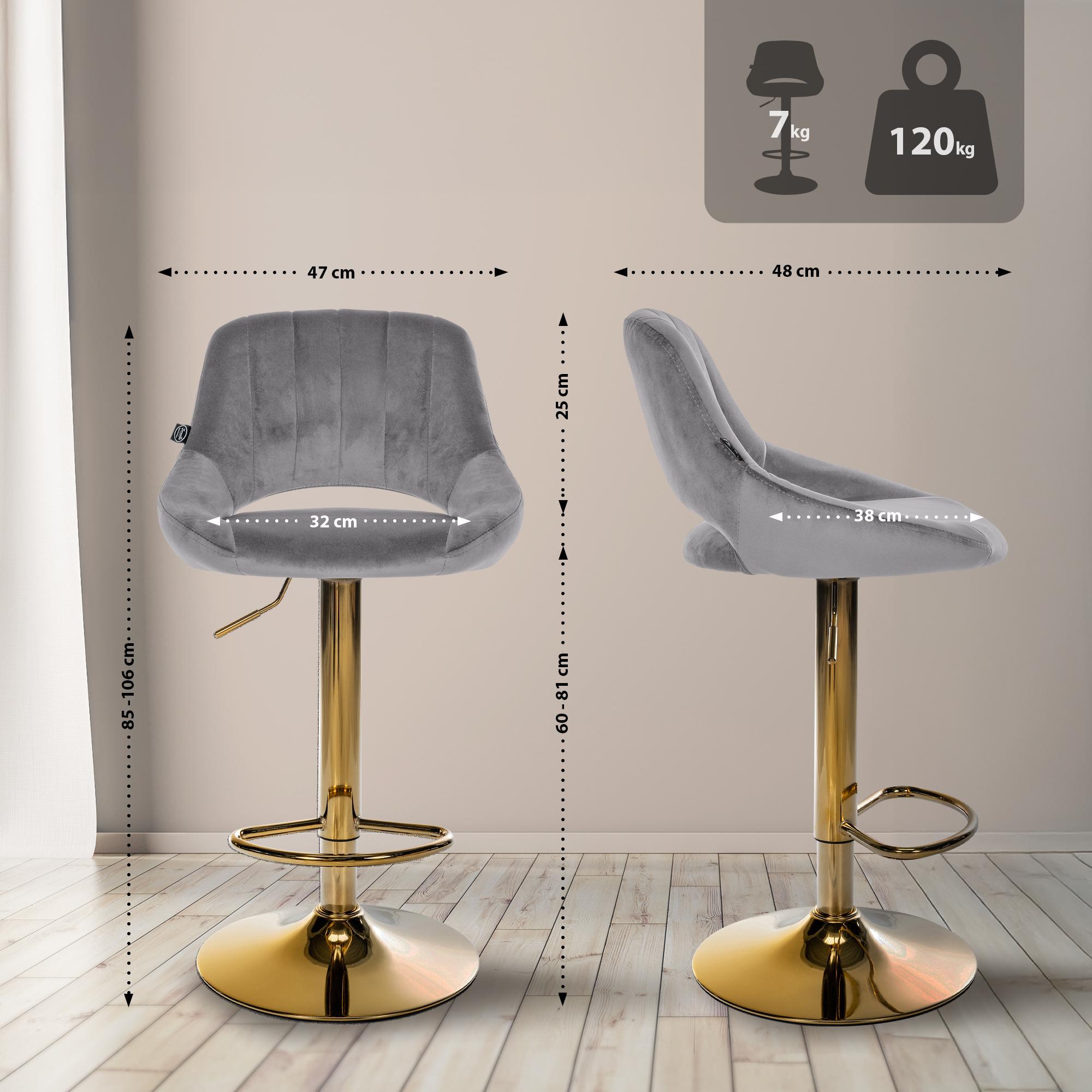 2er Set Barhocker Milet Samt
