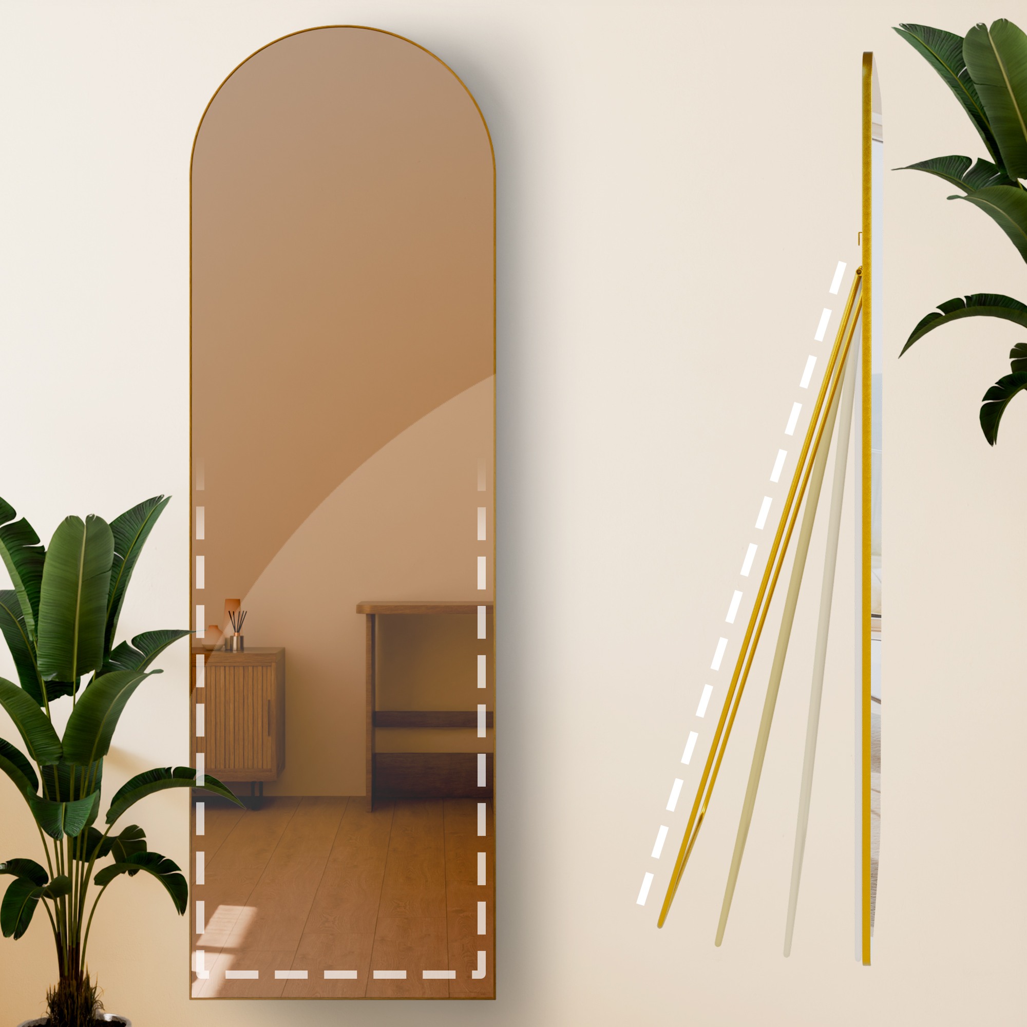 Spiegel Moline gold glanz 160x50 cm