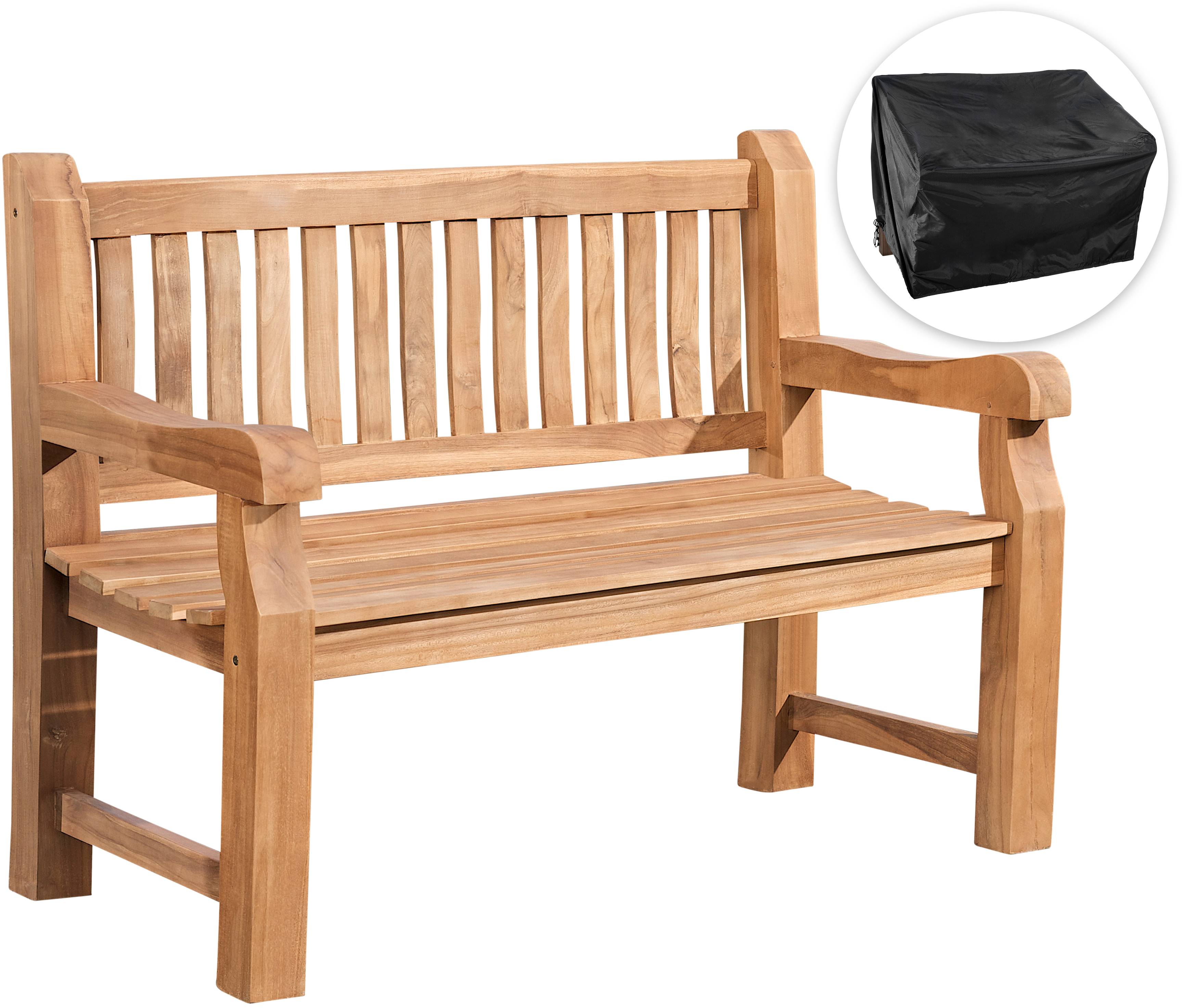 Teakbank 120 cm mit Abdeckhaube Jackson