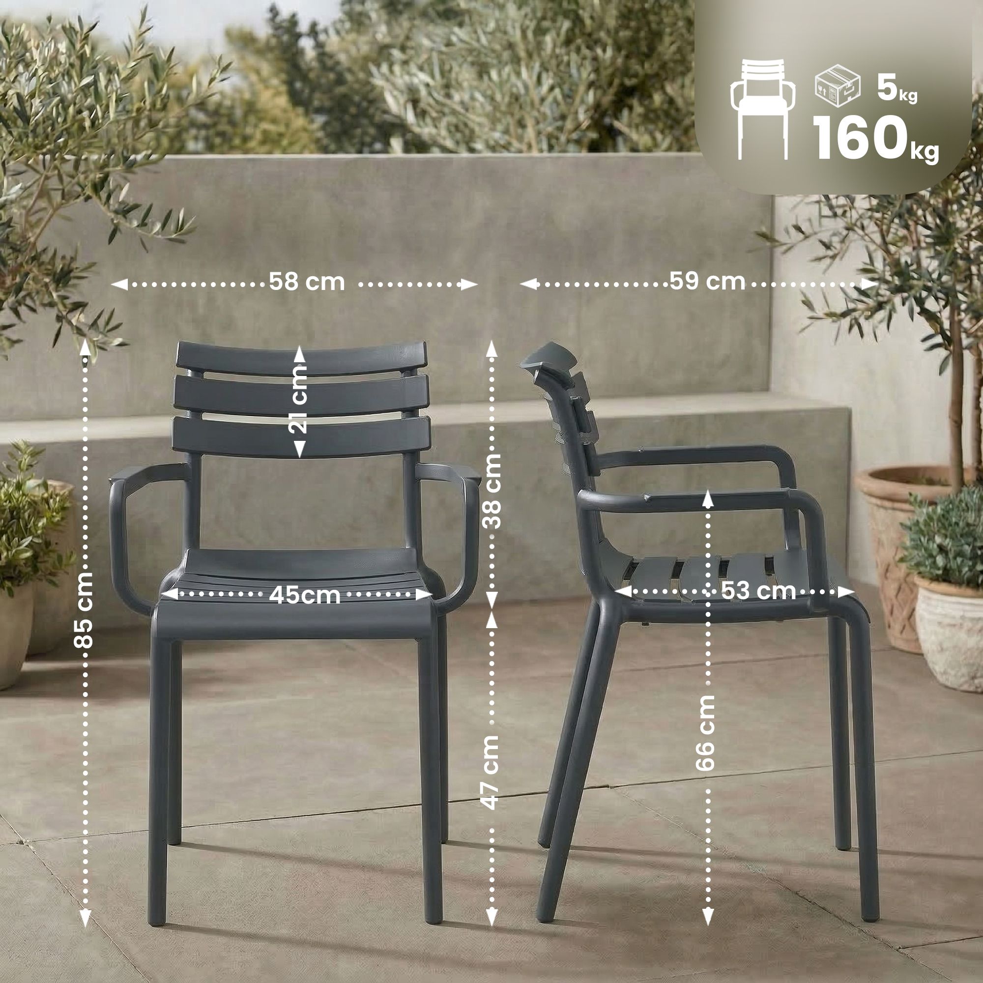 4er Set Gartenstühle Paris