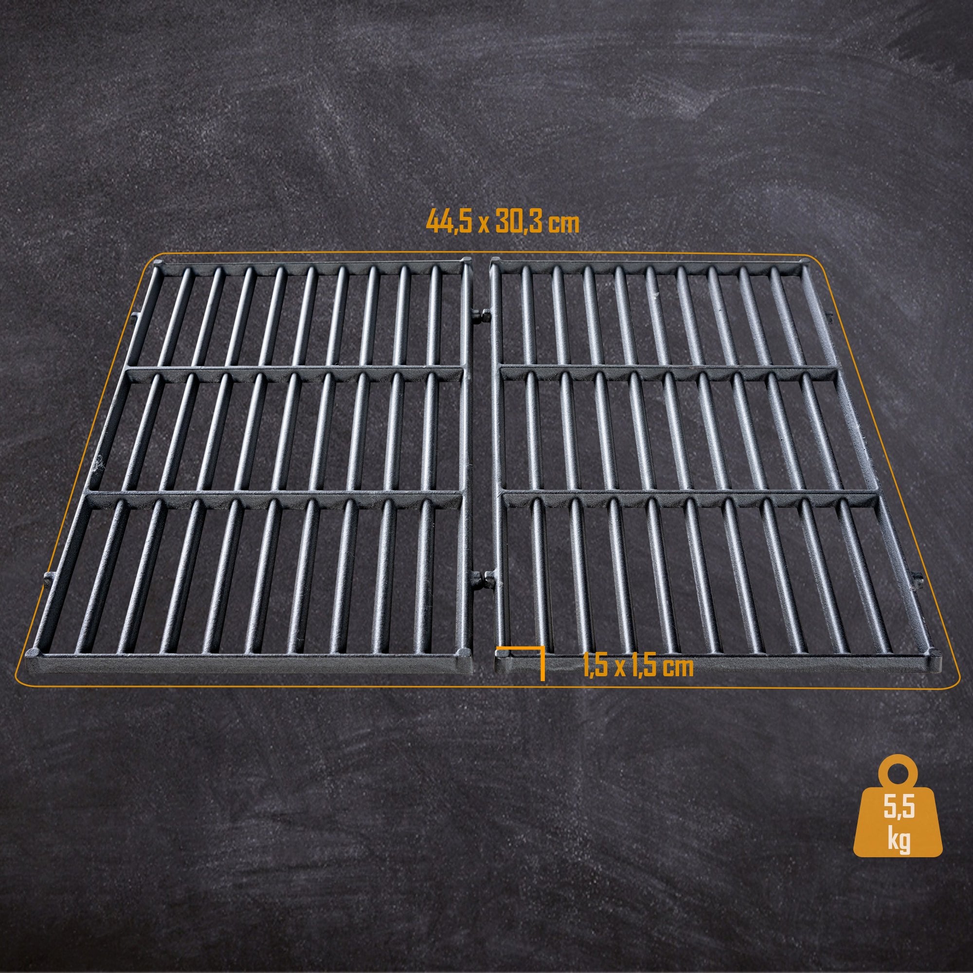 Grillrost Set schwarz 44,5x30,3 cm